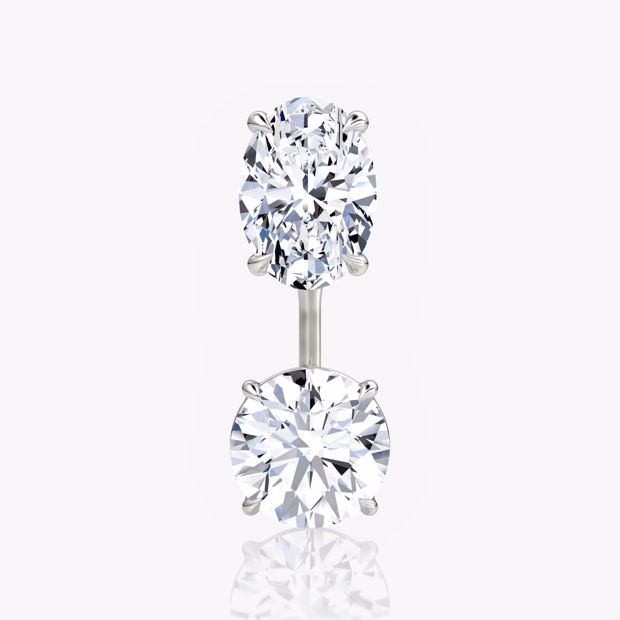 Solitaire Stud & Ear Jacket | White Gold