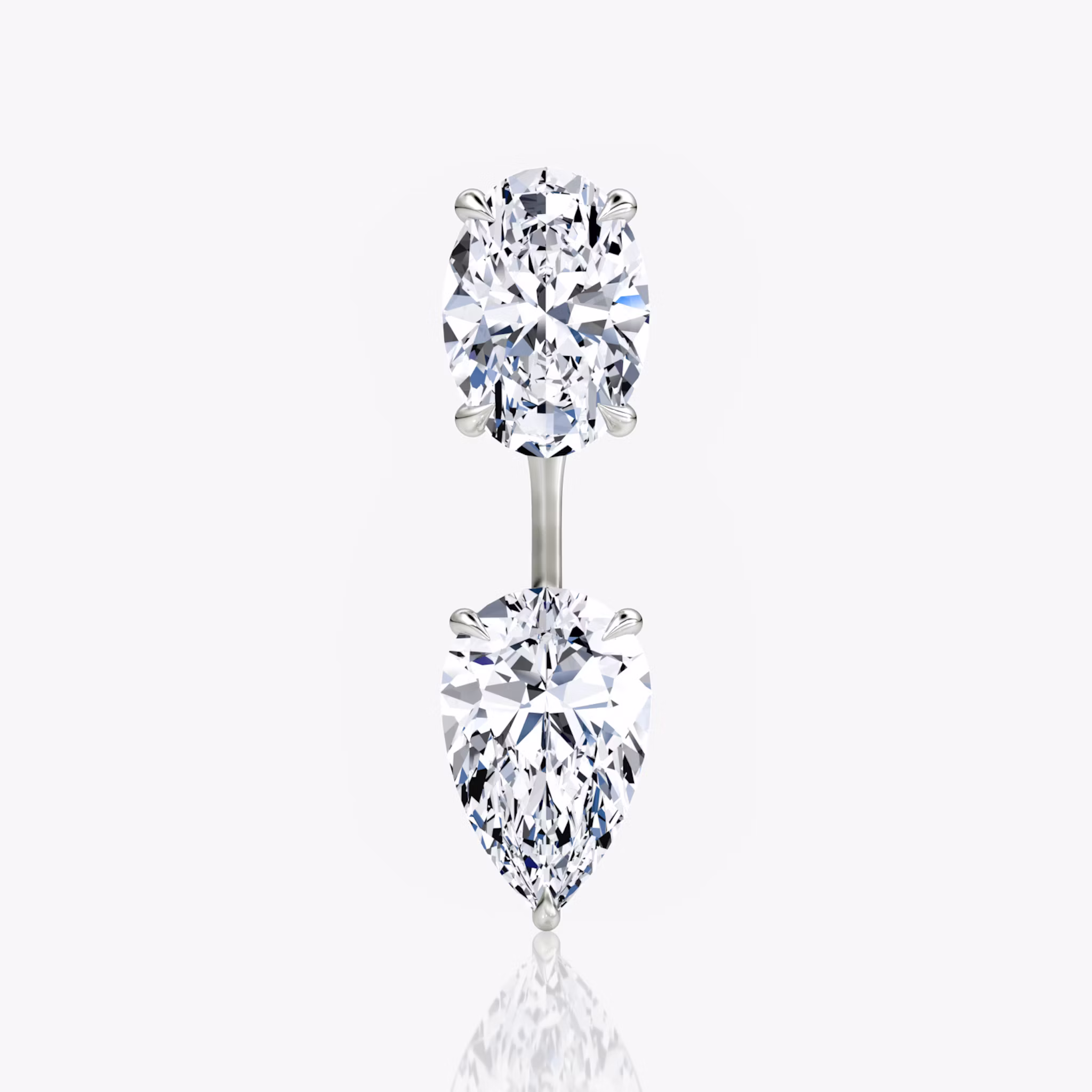 Solitaire Stud & Ear Jacket | White Gold