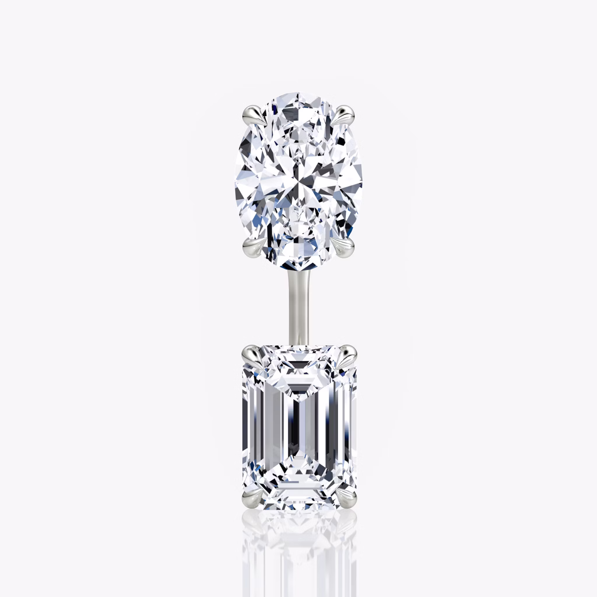 Solitaire Stud & Ear Jacket | White Gold