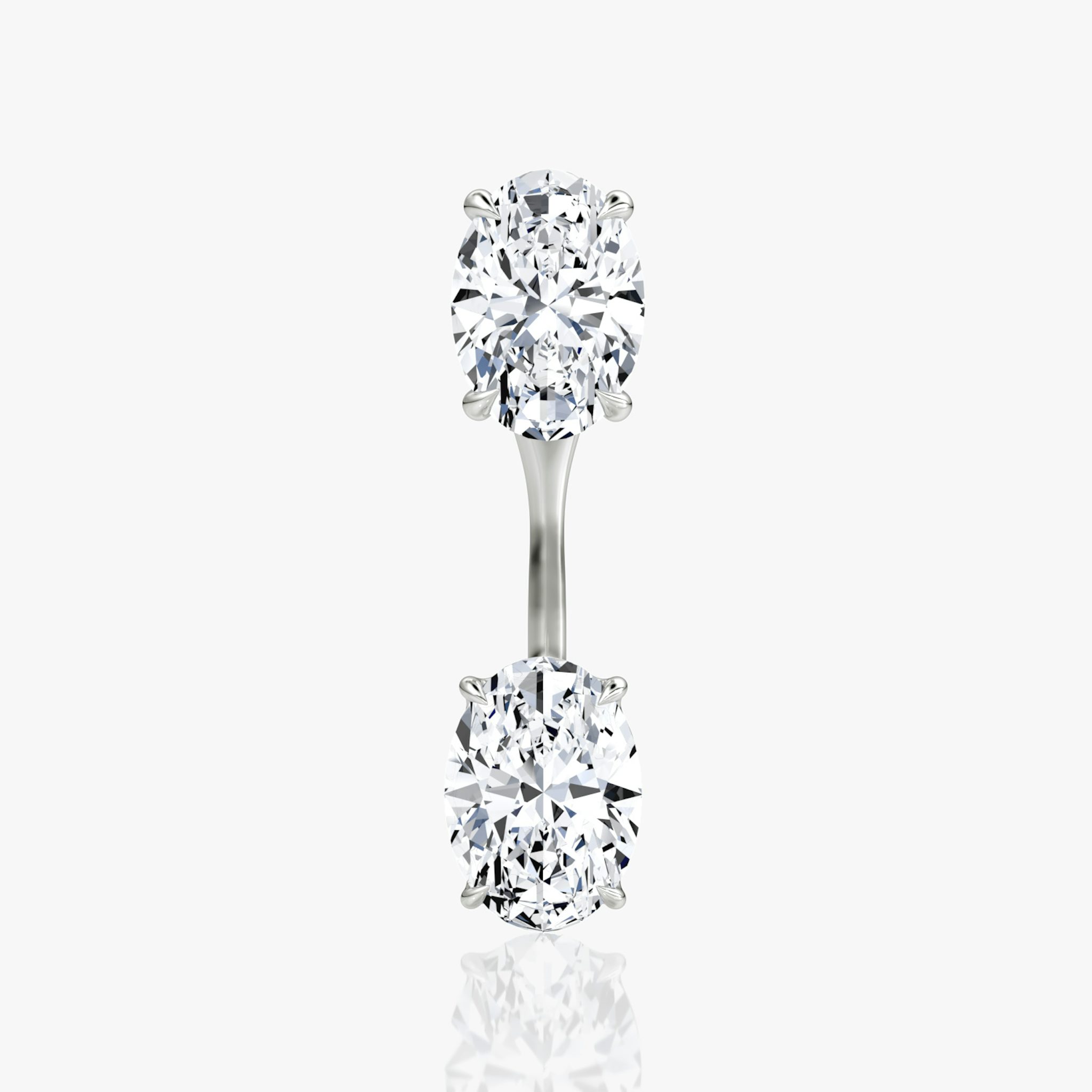 Solitaire Stud & Ear Jacket | 14k | White Gold | bottomDiamondShape: Oval | topDiamondShape: Oval | caratWeight: 1ct