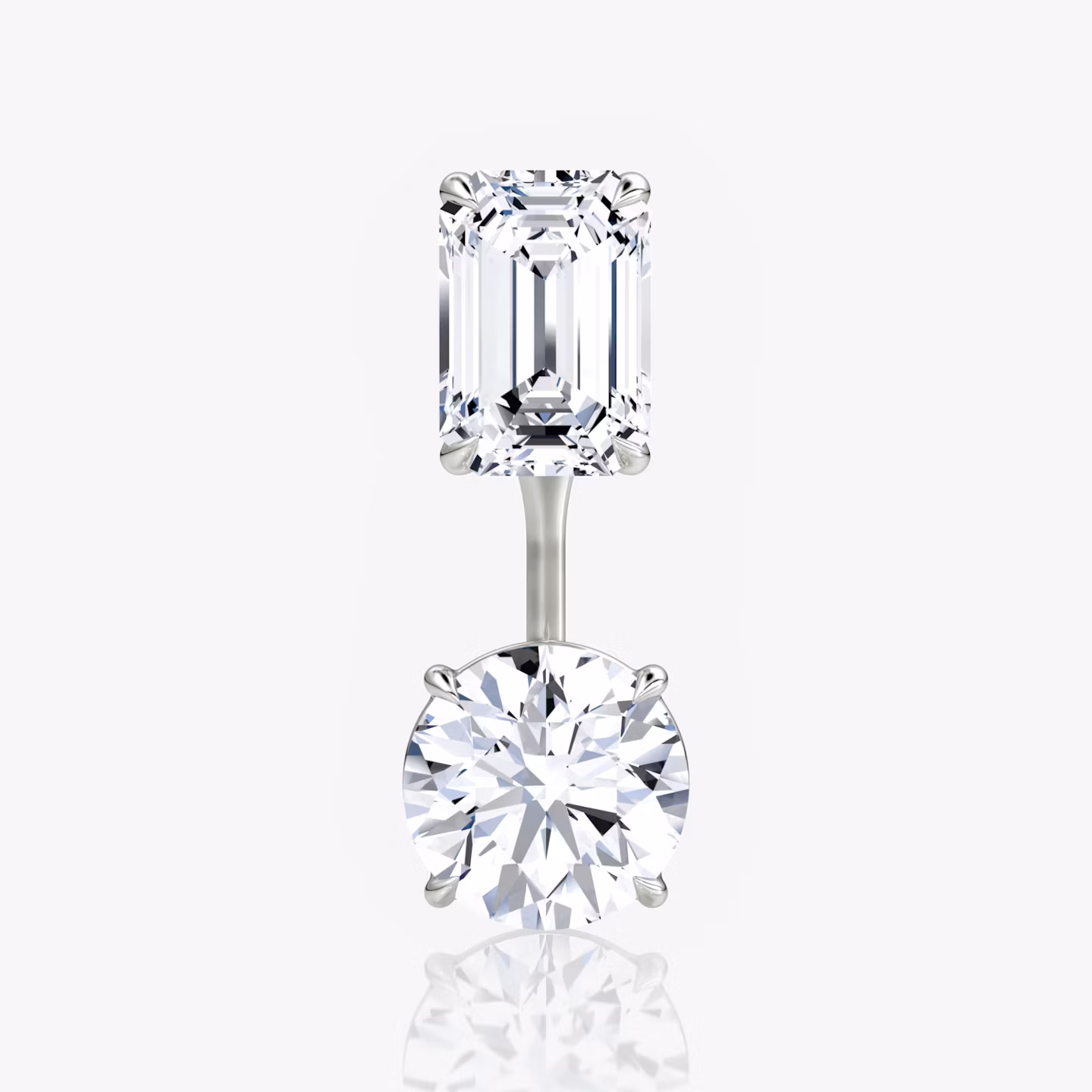 Solitaire Stud & Ear Jacket | White Gold
