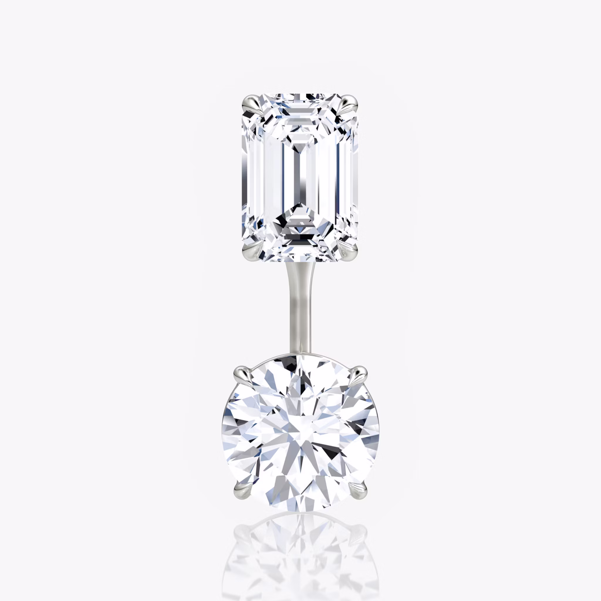 Solitaire Stud & Ear Jacket | White Gold