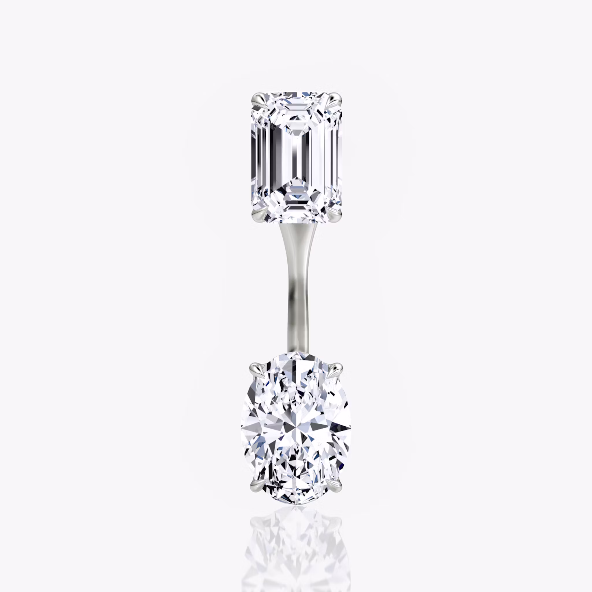 Solitär Ohrstecker & Ear Jacket | White Gold