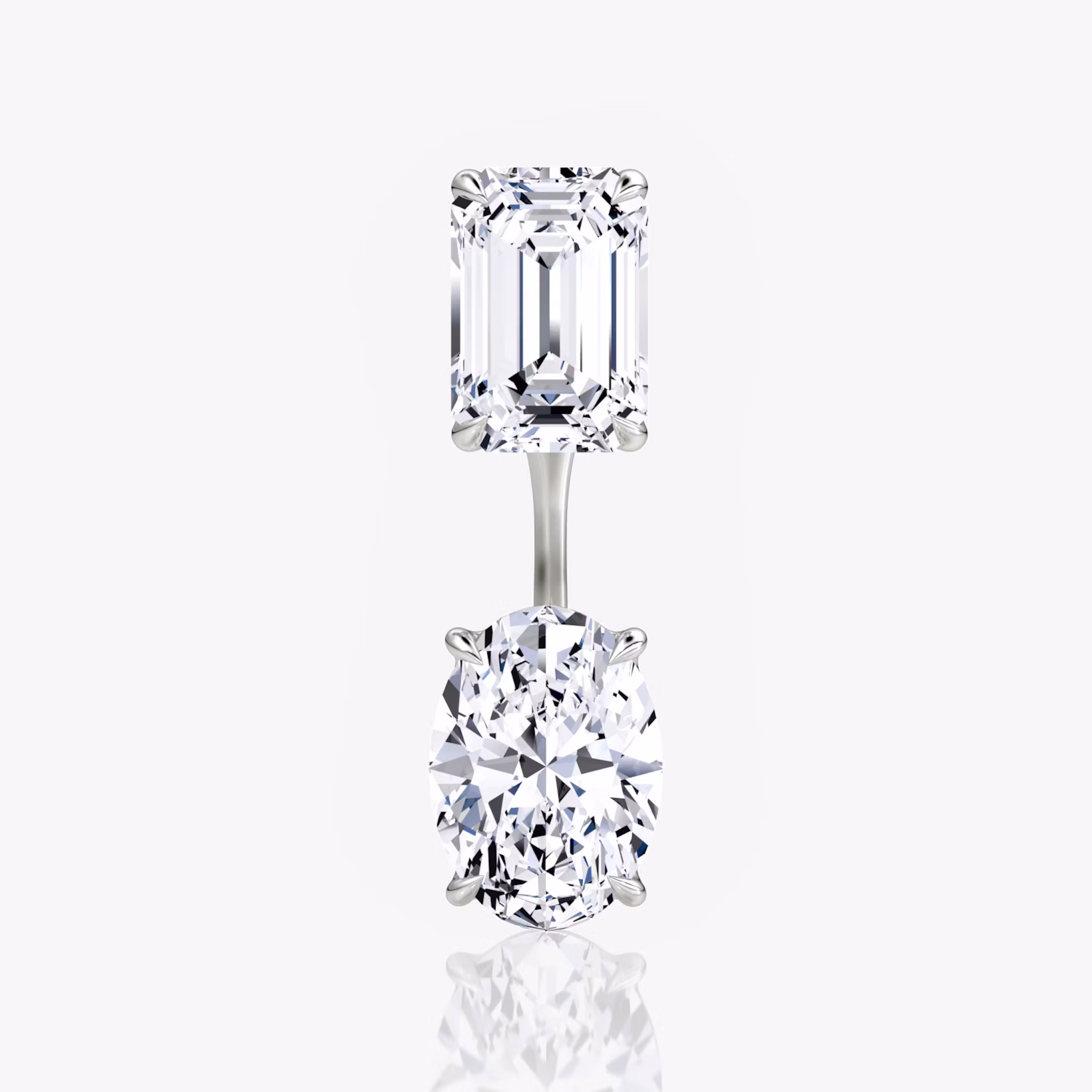 Solitaire Stud & Ear Jacket | White Gold