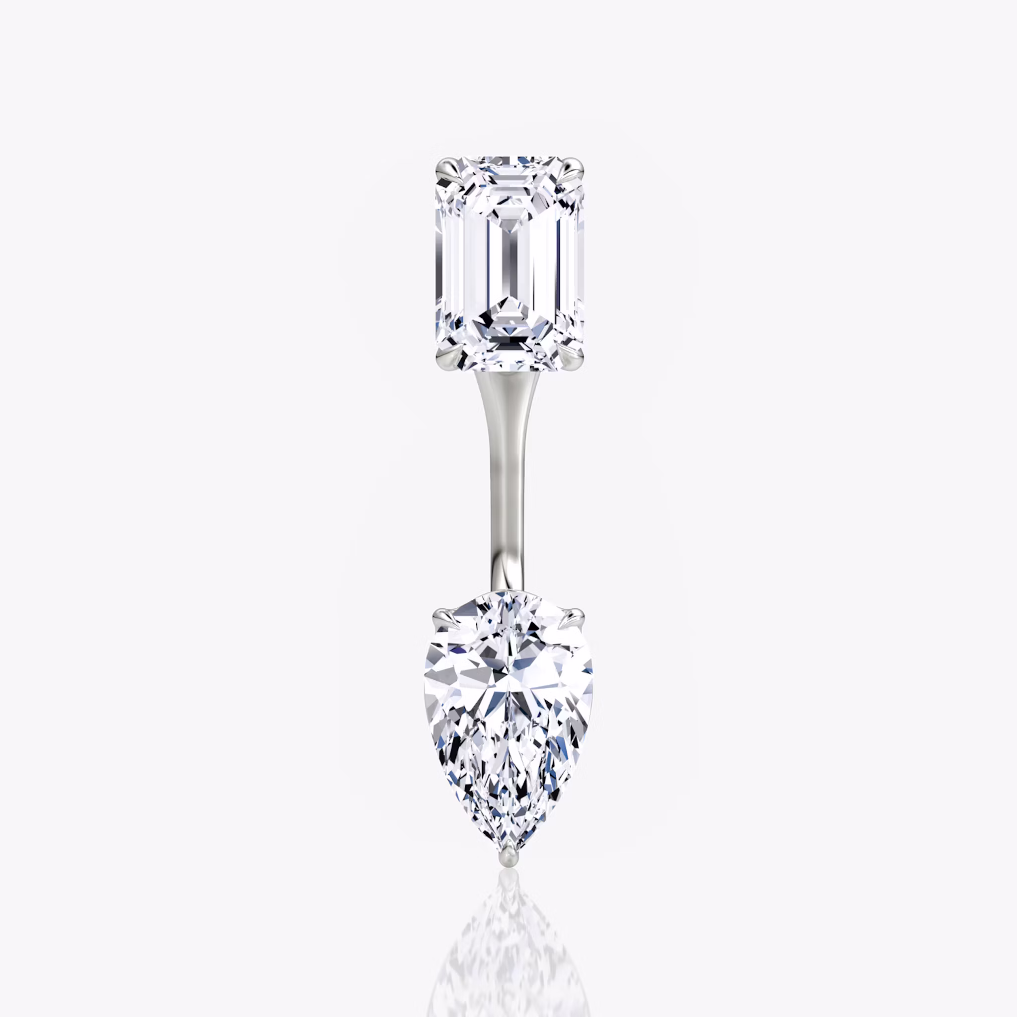 Solitaire Stud & Ear Jacket | White Gold