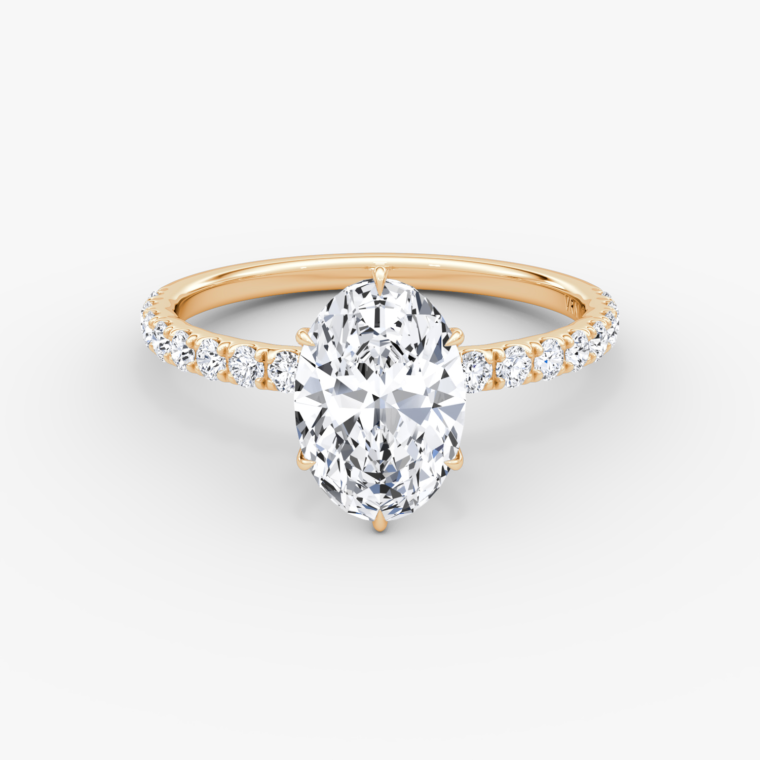 V | Oval | 14k | Oro rosa | bandAccent: Pavé | diamondOrientation: vertical | caratWeight: other