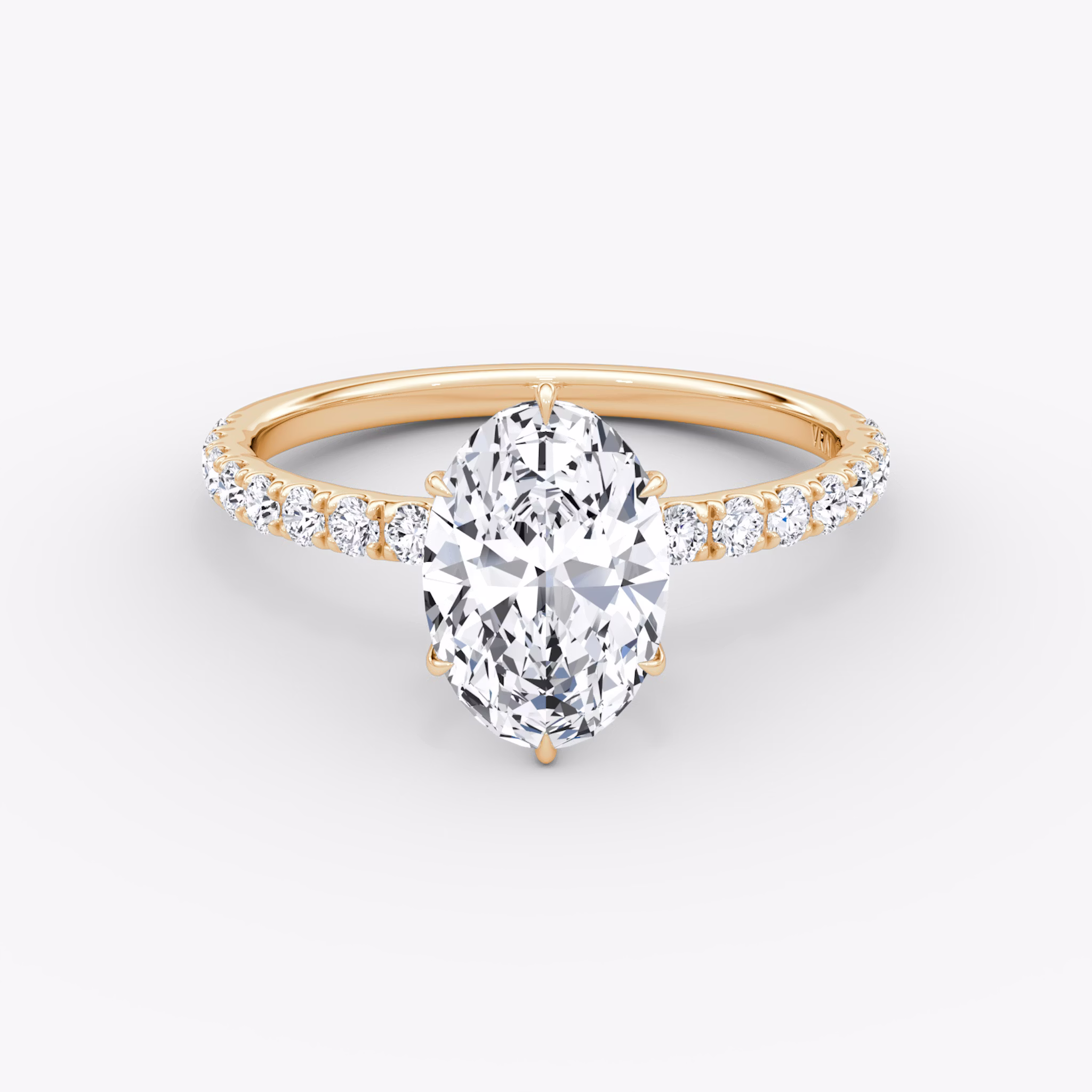 V | Oval | 14k | Oro rosa | bandAccent: Pavé | diamondOrientation: vertical | caratWeight: other