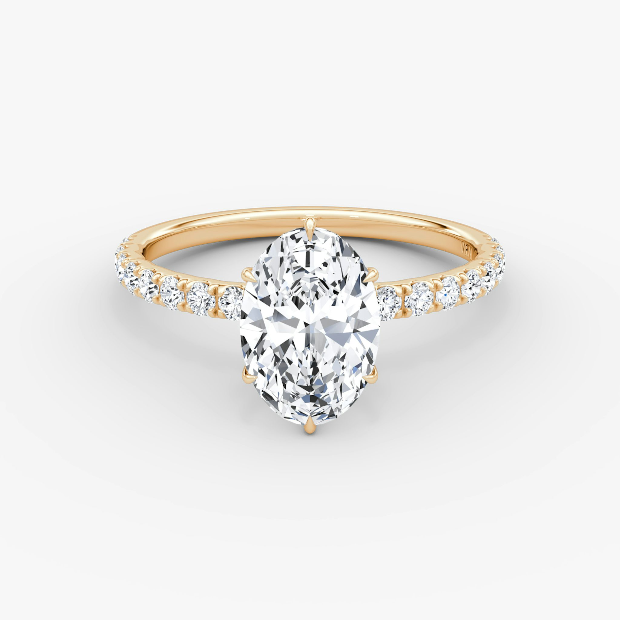 V | Oval | 14k | Oro rosa | bandAccent: Pavé | diamondOrientation: vertical | caratWeight: other