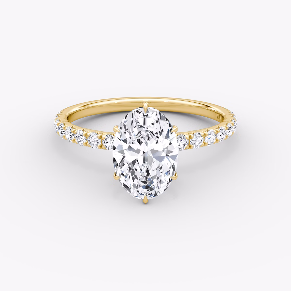 V | Oval | 18k | Oro amarillo | bandAccent: Pavé | diamondOrientation: vertical | caratWeight: other
