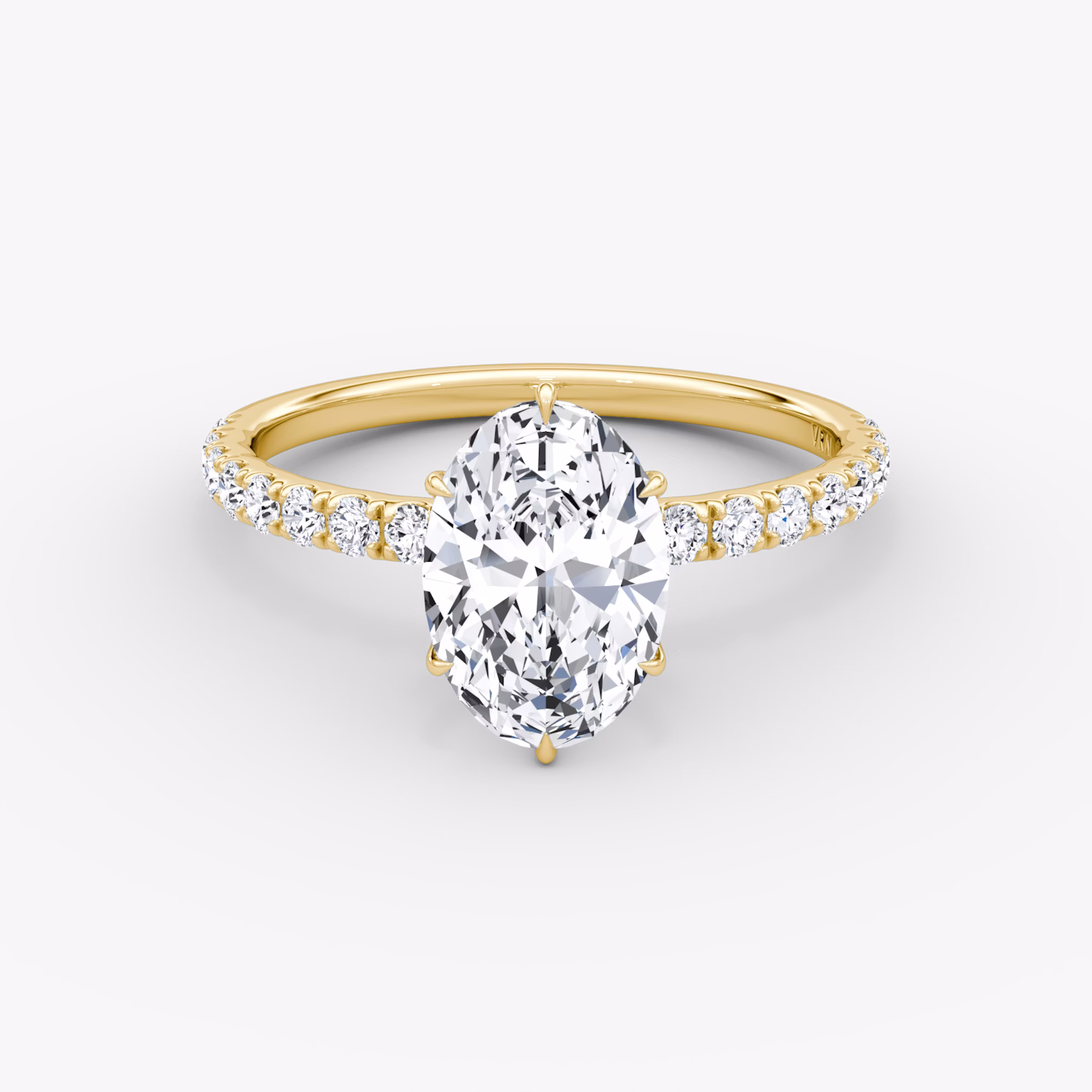 V | Oval | 18k | Oro amarillo | bandAccent: Pavé | diamondOrientation: vertical | caratWeight: other