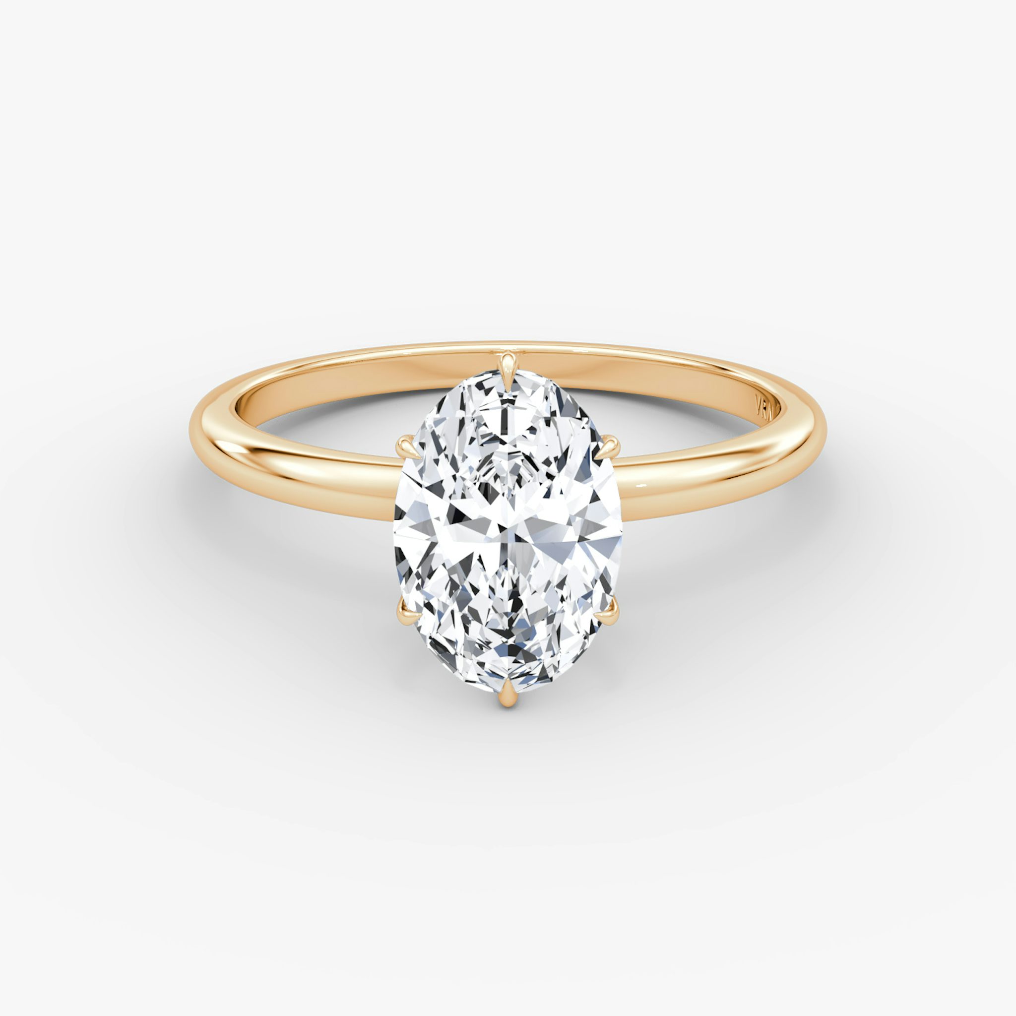V | Oval | 14k | Roségold | bandAccent: Ohne Pavé-Besatz | diamondOrientation: vertical | caratWeight: other