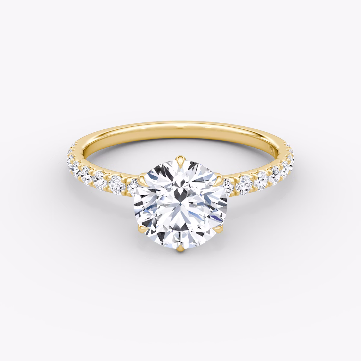 V | Rund | 18k | Gelbgold | bandAccent: Mit Pavé-Besatz | caratWeight: 1.0ct | diamondOrientation: vertical