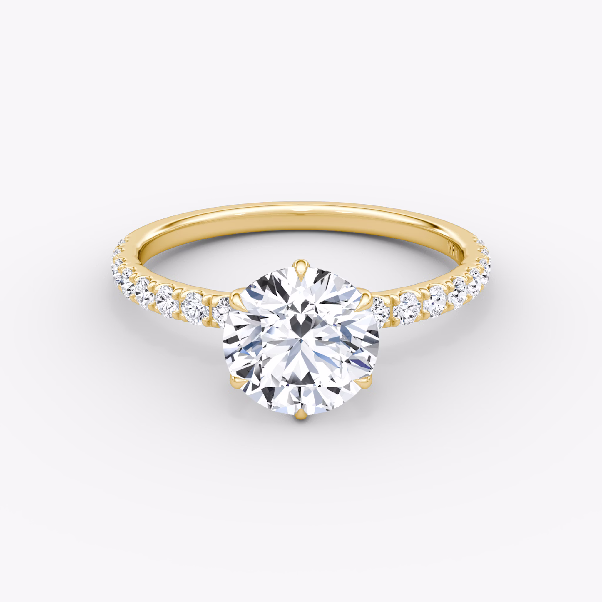 V | Rund | 18k | Gelbgold | bandAccent: Mit Pavé-Besatz | caratWeight: other | diamondOrientation: vertical
