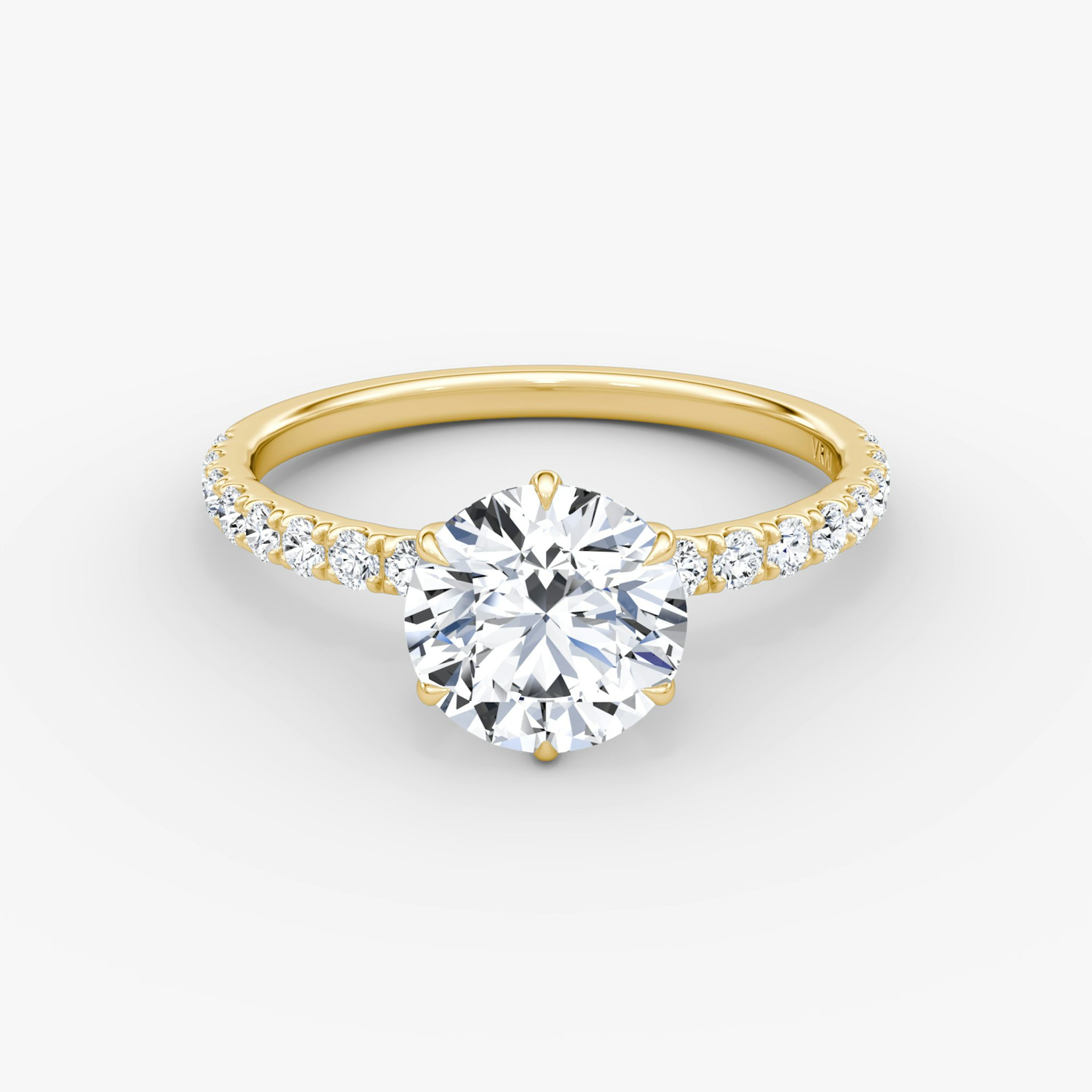 V | Rund | 18k | Gelbgold | bandAccent: Mit Pavé-Besatz | caratWeight: other | diamondOrientation: vertical