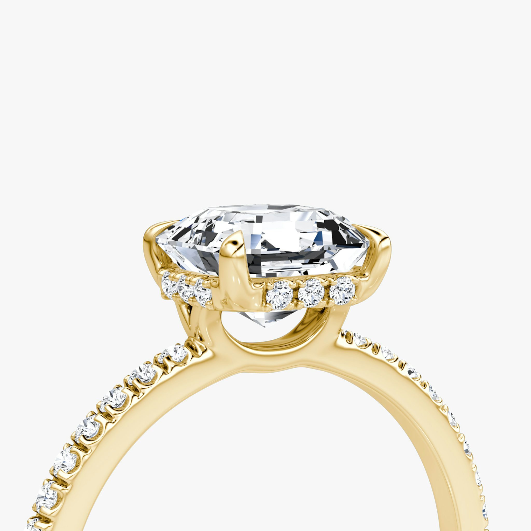 The Signature | Asscher | 18k | Yellow Gold | bandAccent: Pavé | bandWidth: standard | hiddenHalo: yes | diamondOrientation: vertical | caratWeight: other