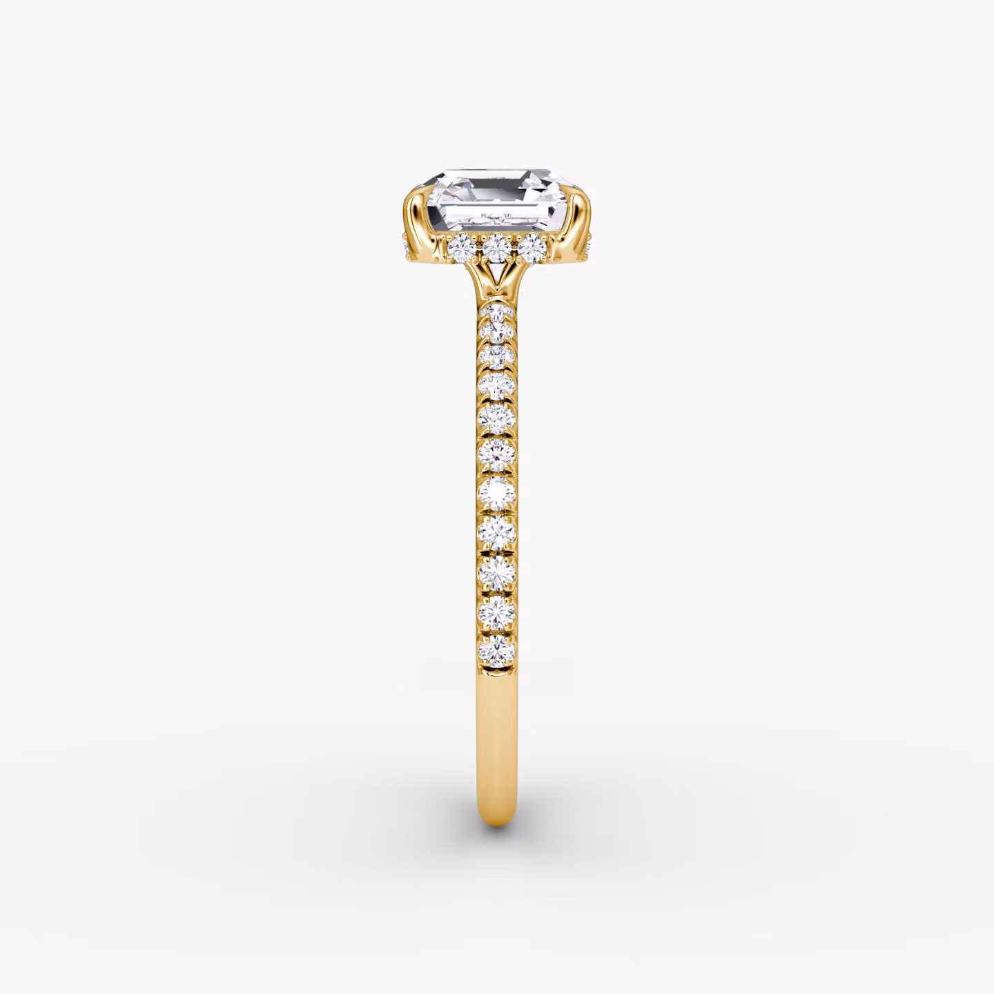The Signature | Asscher | 18k | Yellow Gold | bandAccent: Pavé | bandWidth: standard | hiddenHalo: yes | diamondOrientation: vertical | caratWeight: other