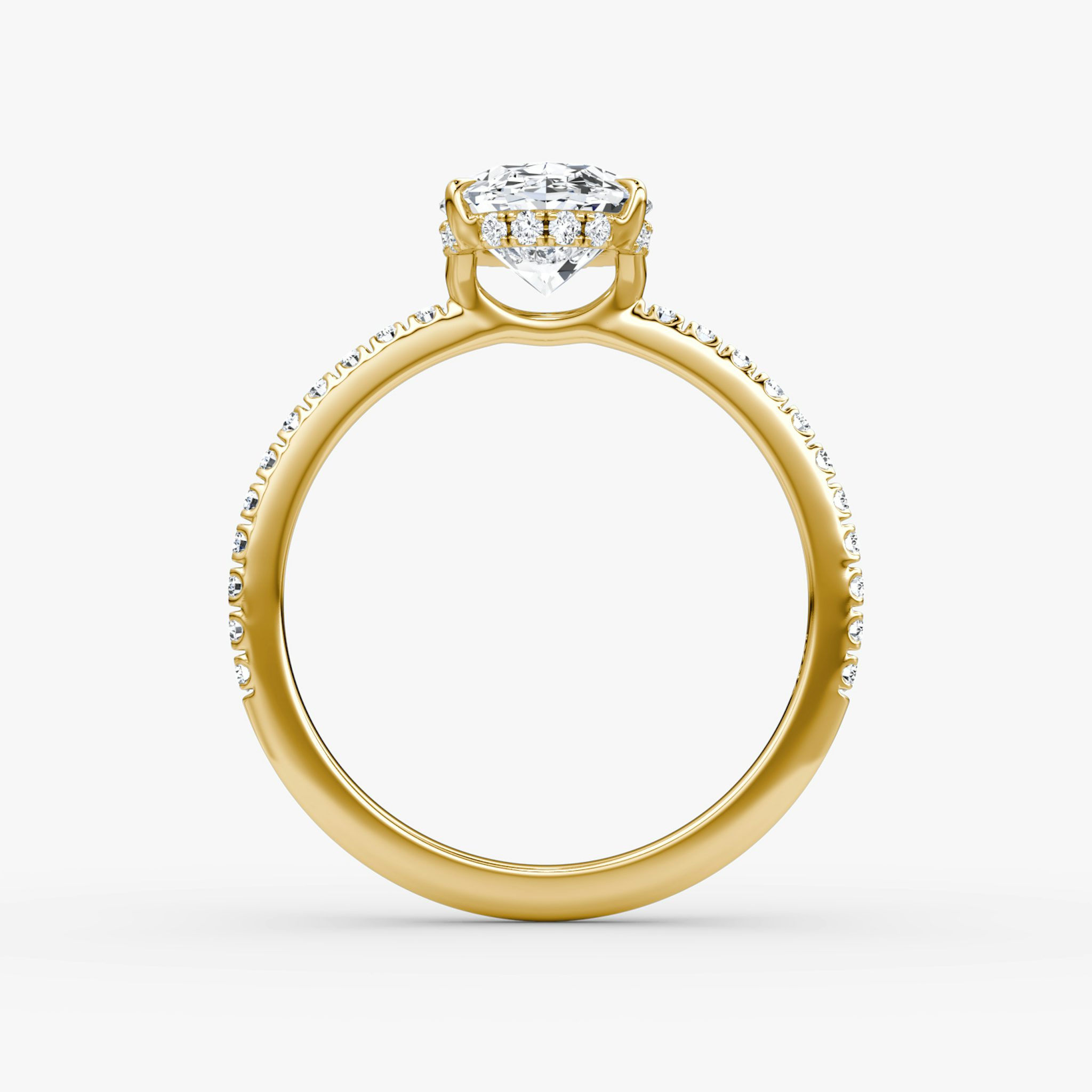 The Signature | oval | 18k | yellow-gold | bandAccent: pave | bandWidth: standard | hiddenHalo: yes | diamondOrientation: vertical | caratWeight: other