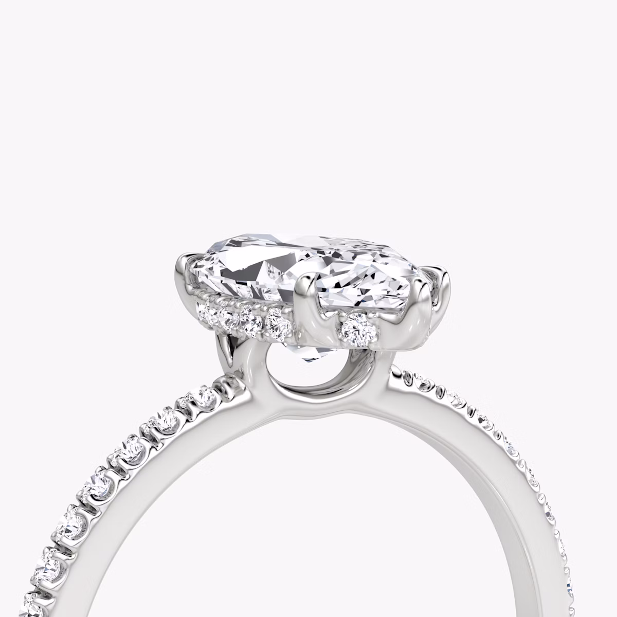 The Signature | Marquise | Platinum | bandAccent: Pavé | bandWidth: standard | hiddenHalo: yes | diamondOrientation: vertical | caratWeight: other