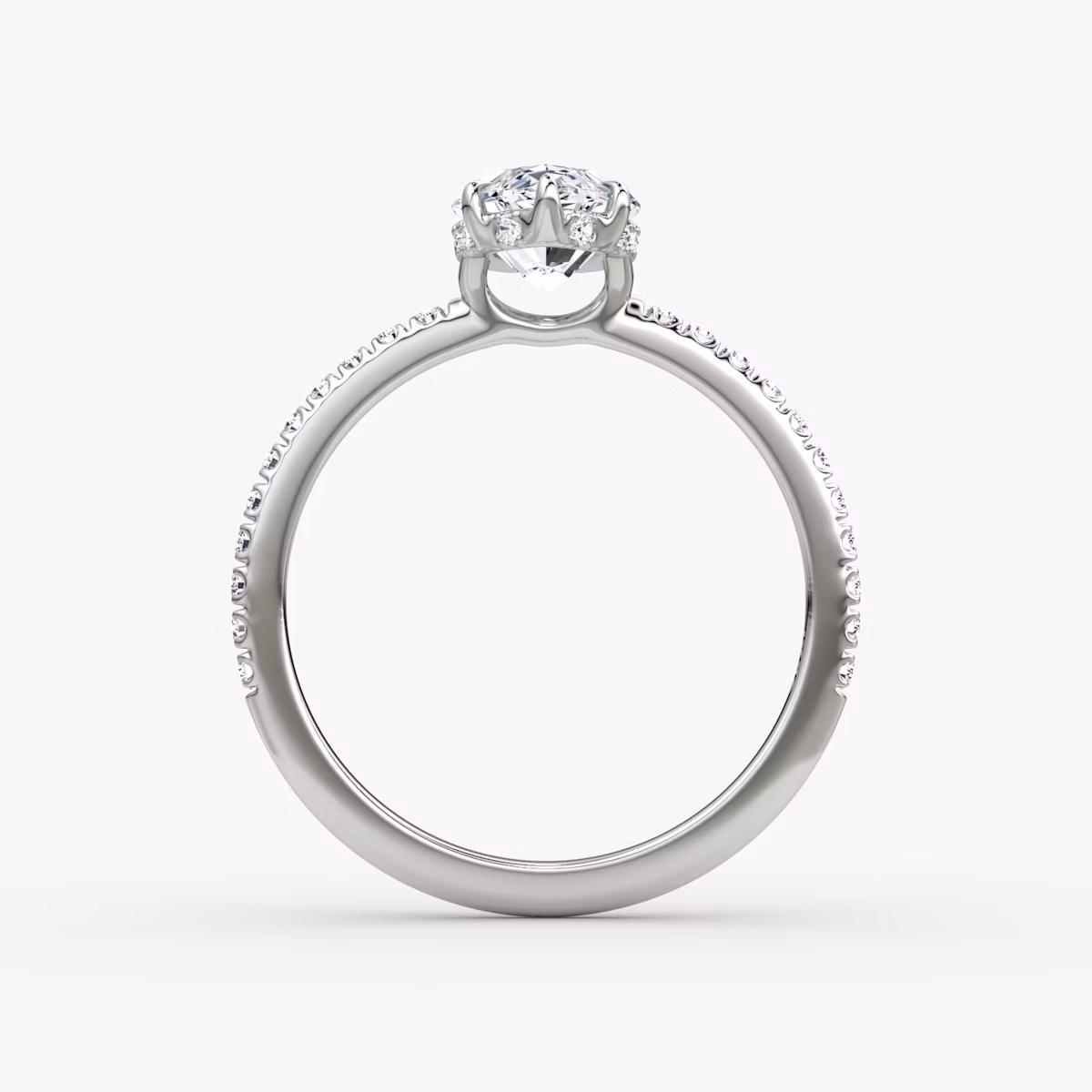 The Signature | Marquise | Platinum | bandAccent: Pavé | bandWidth: standard | hiddenHalo: yes | diamondOrientation: vertical | caratWeight: other