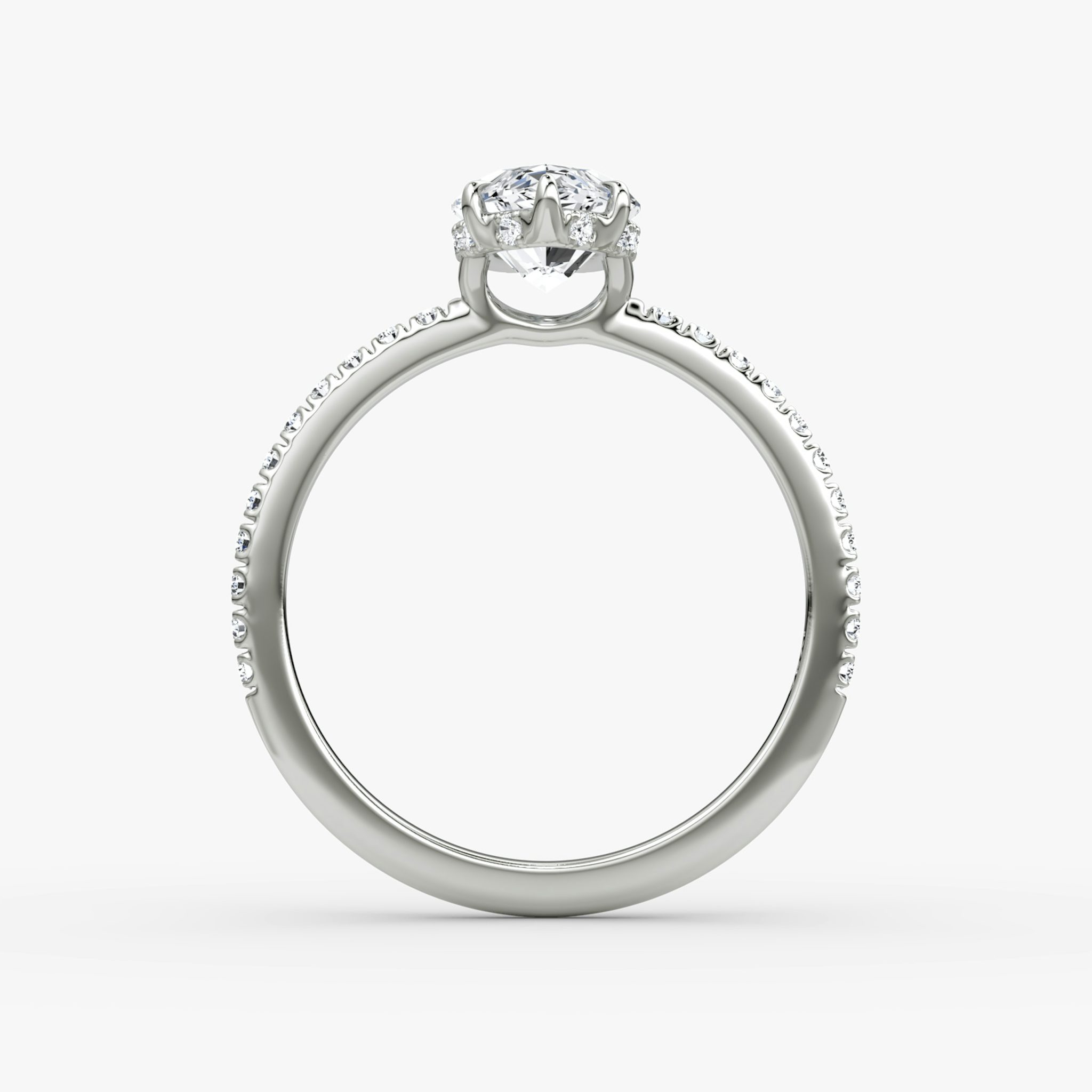 The Signature | Marquise | 18k | White Gold | bandAccent: Pavé | bandWidth: standard | hiddenHalo: yes | diamondOrientation: vertical | caratWeight: other