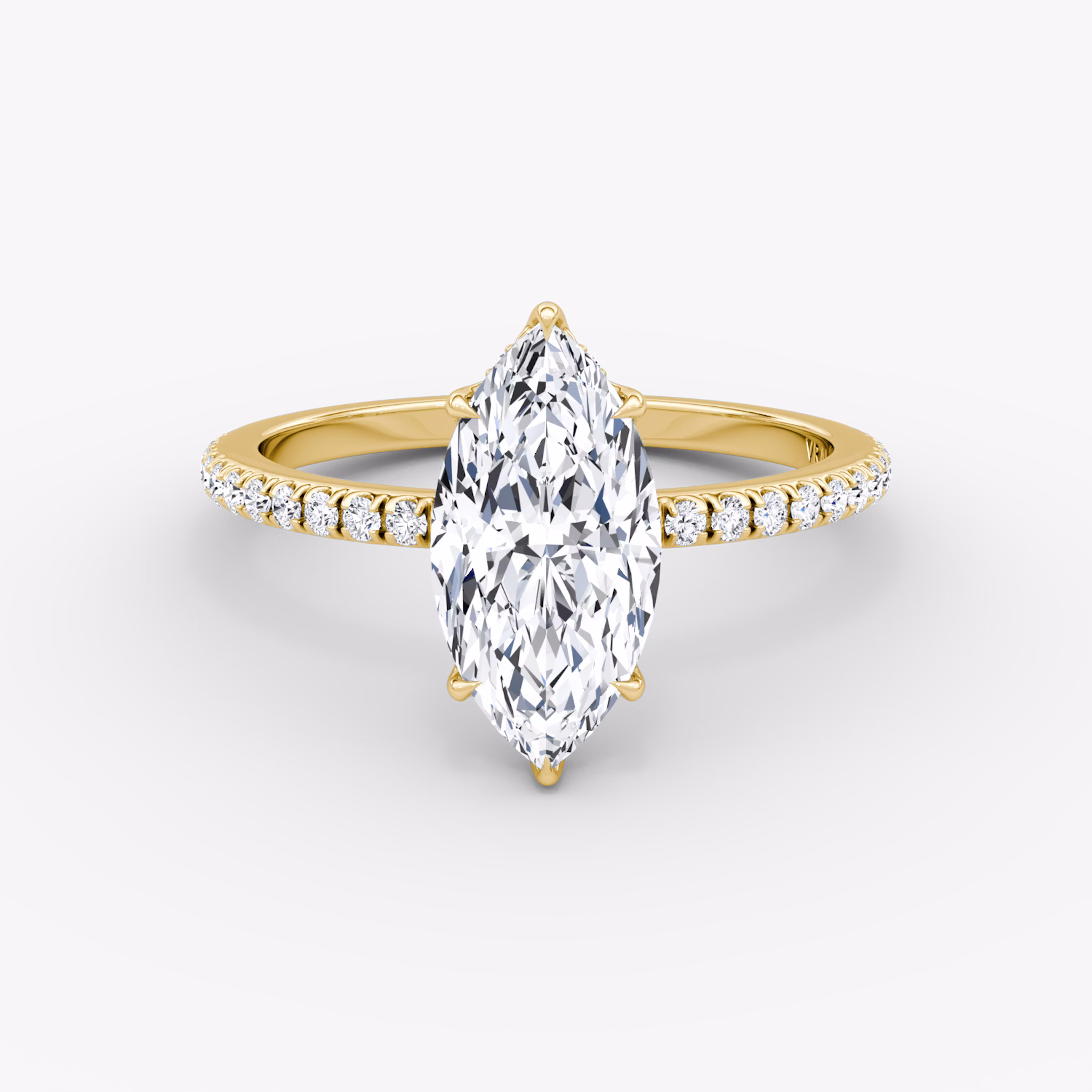 The Signature | Marquise | 18k | Yellow Gold | bandAccent: Pavé | bandWidth: standard | hiddenHalo: yes | diamondOrientation: vertical | caratWeight: other