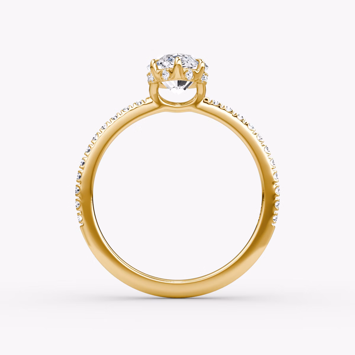 Signature | Marquise | 18k | Gelbgold | bandAccent: Mit Pavé-Besatz | bandWidth: standard | hiddenHalo: yes | diamondOrientation: vertical | caratWeight: other