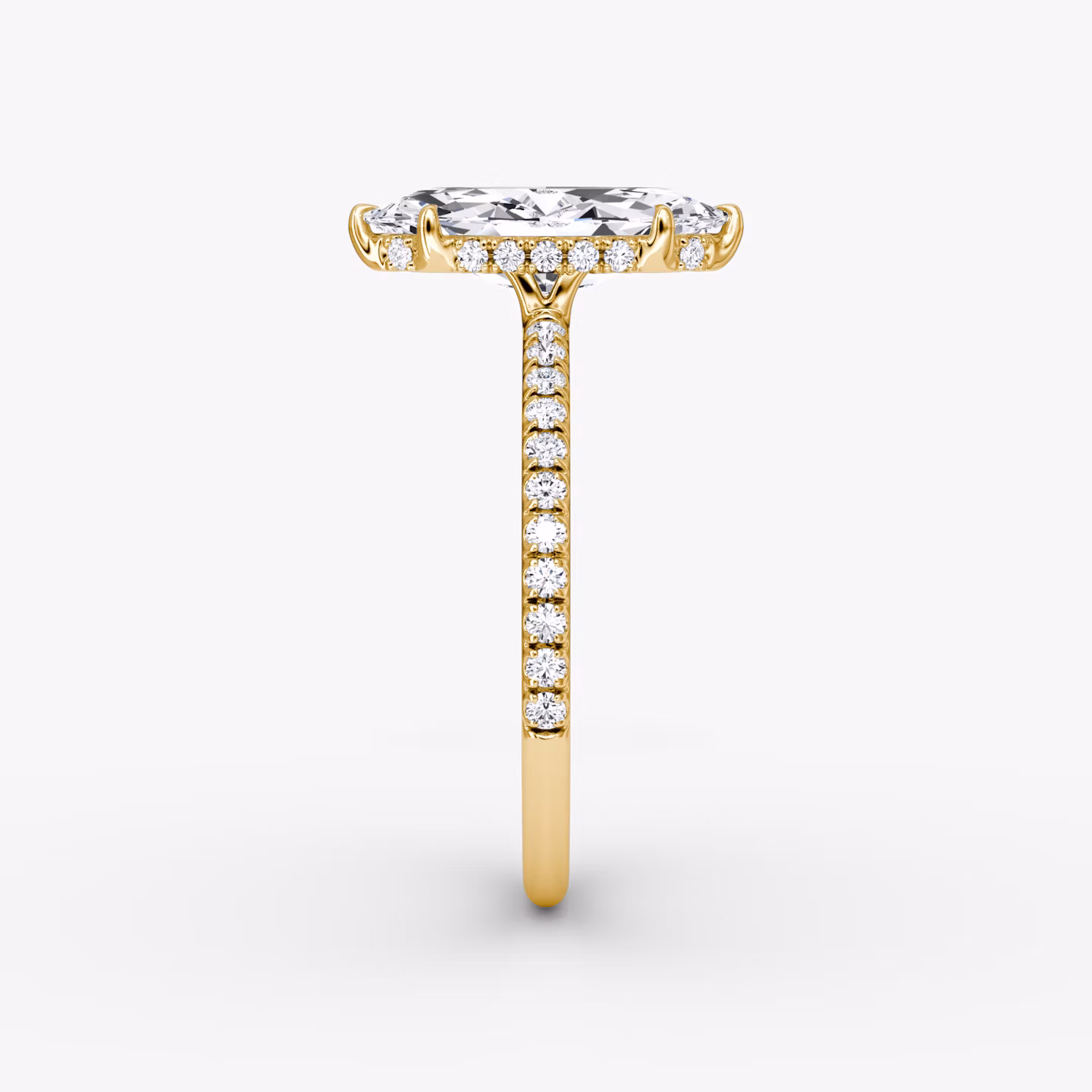 The Signature | Marquise | 18k | Yellow Gold | bandAccent: Pavé | bandWidth: standard | hiddenHalo: yes | diamondOrientation: vertical | caratWeight: other