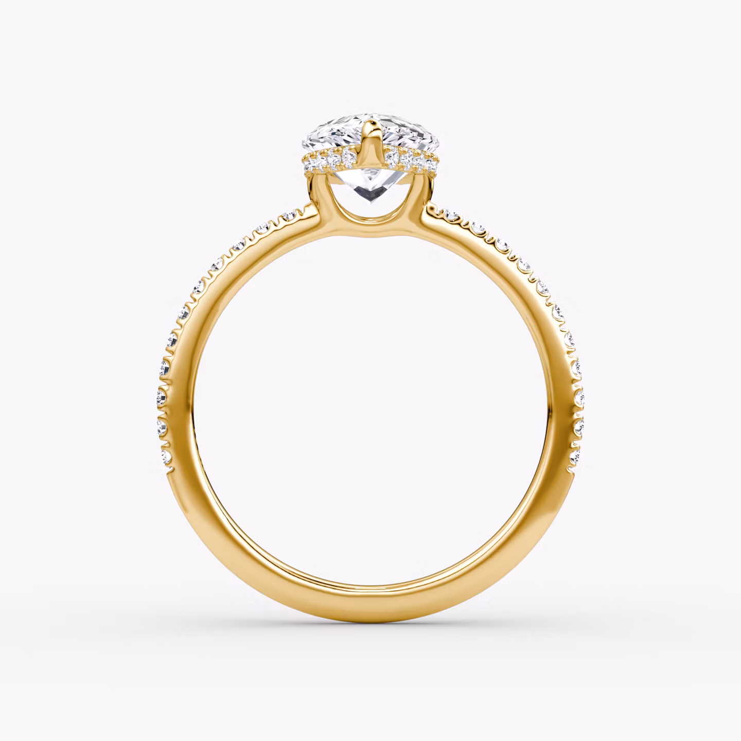 The Signature | Pear | 18k | Yellow Gold | bandAccent: Pavé | bandWidth: standard | hiddenHalo: yes | diamondOrientation: vertical | caratWeight: other
