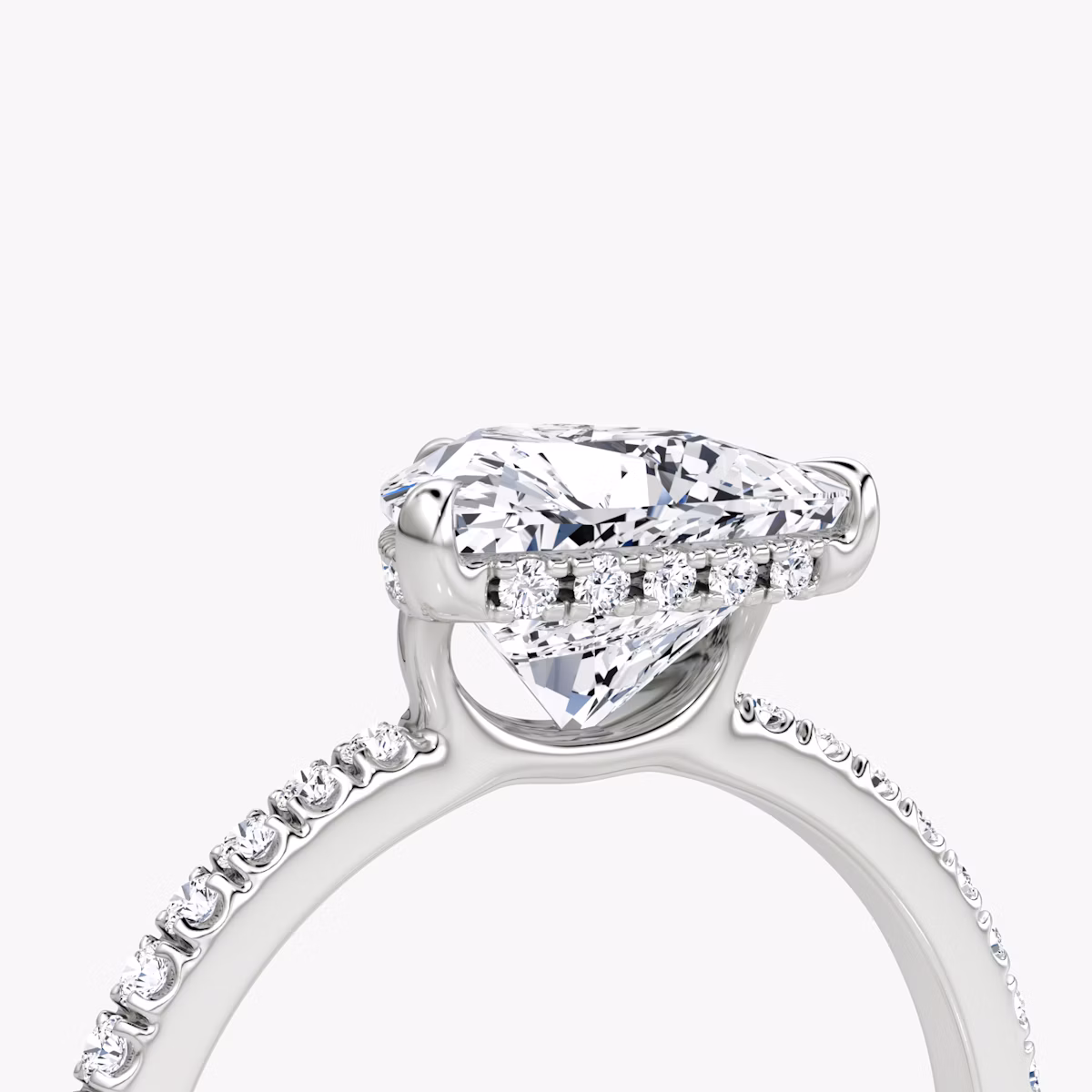 The Signature | Trillion | Platinum | bandAccent: Pavé | bandWidth: standard | hiddenHalo: yes | diamondOrientation: vertical | caratWeight: other