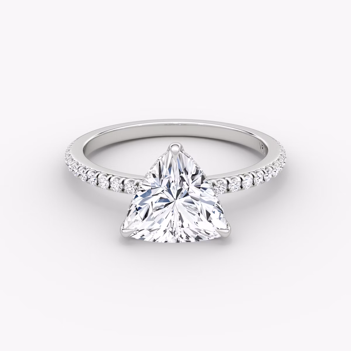 The Signature | Trillion | Platinum | bandAccent: Pavé | bandWidth: standard | hiddenHalo: yes | diamondOrientation: vertical | caratWeight: other