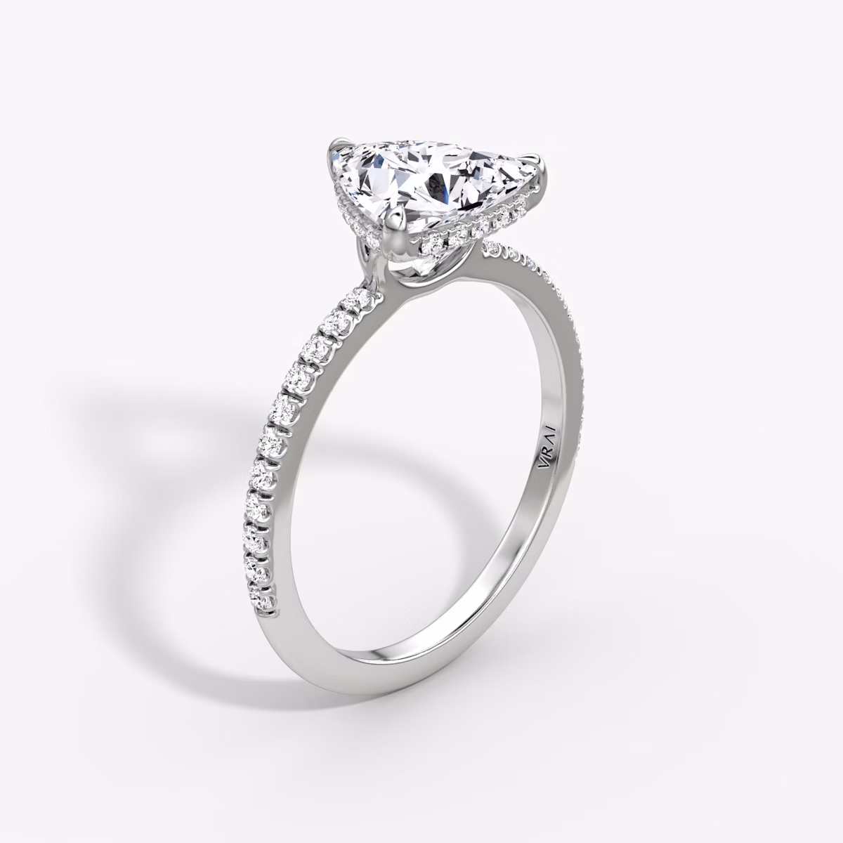 The Signature | Trillion | Platinum | bandAccent: Pavé | bandWidth: standard | hiddenHalo: yes | diamondOrientation: vertical | caratWeight: other