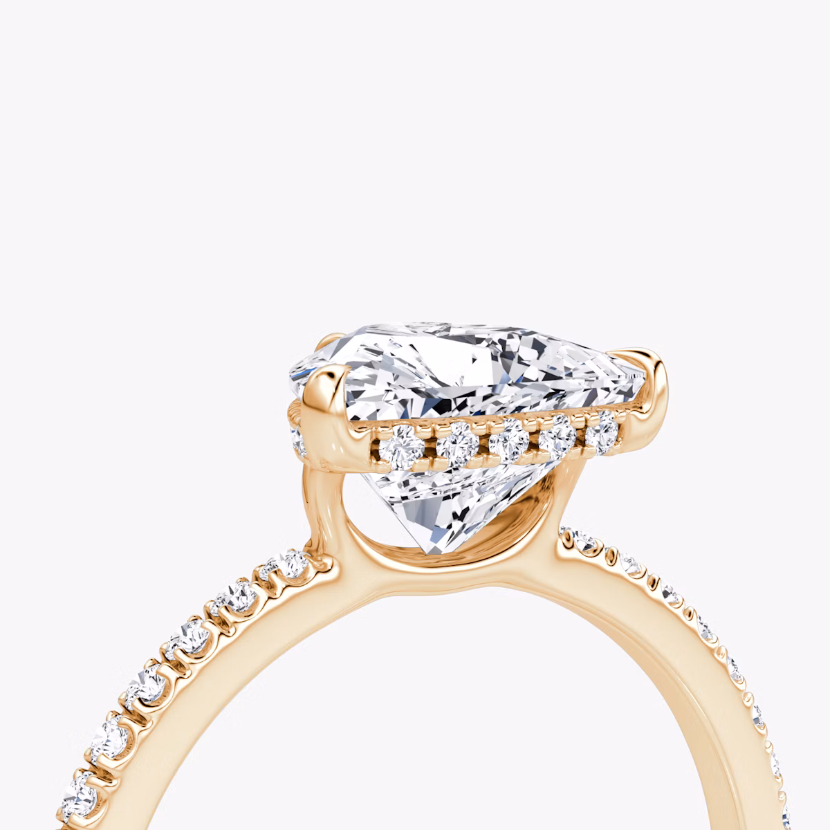 The Signature | Trillion | 14k | Rose Gold | bandAccent: Pavé | bandWidth: standard | hiddenHalo: yes | diamondOrientation: vertical | caratWeight: other
