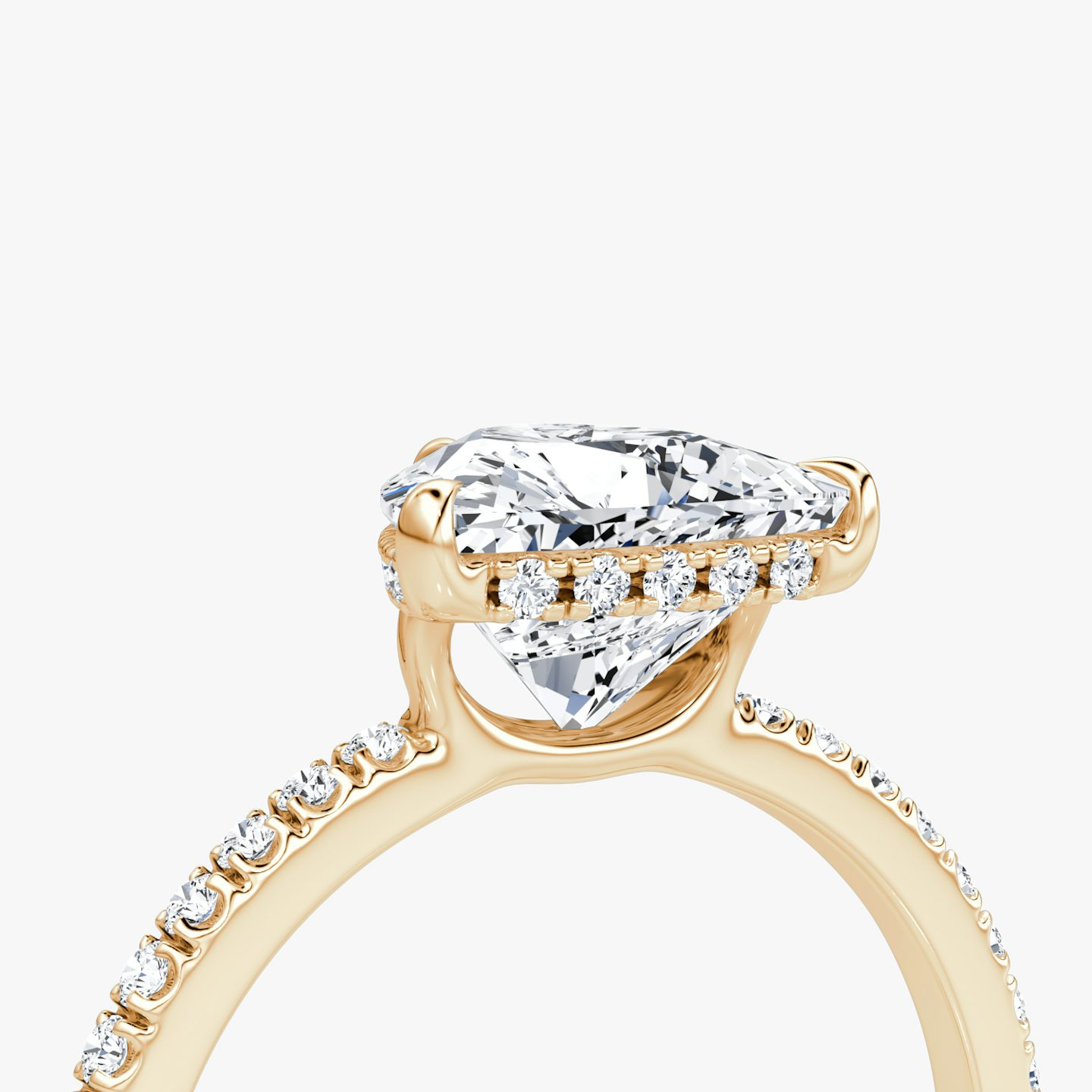 The Signature | Trillion | 14k | Rose Gold | bandAccent: Pavé | bandWidth: standard | hiddenHalo: yes | diamondOrientation: vertical | caratWeight: other
