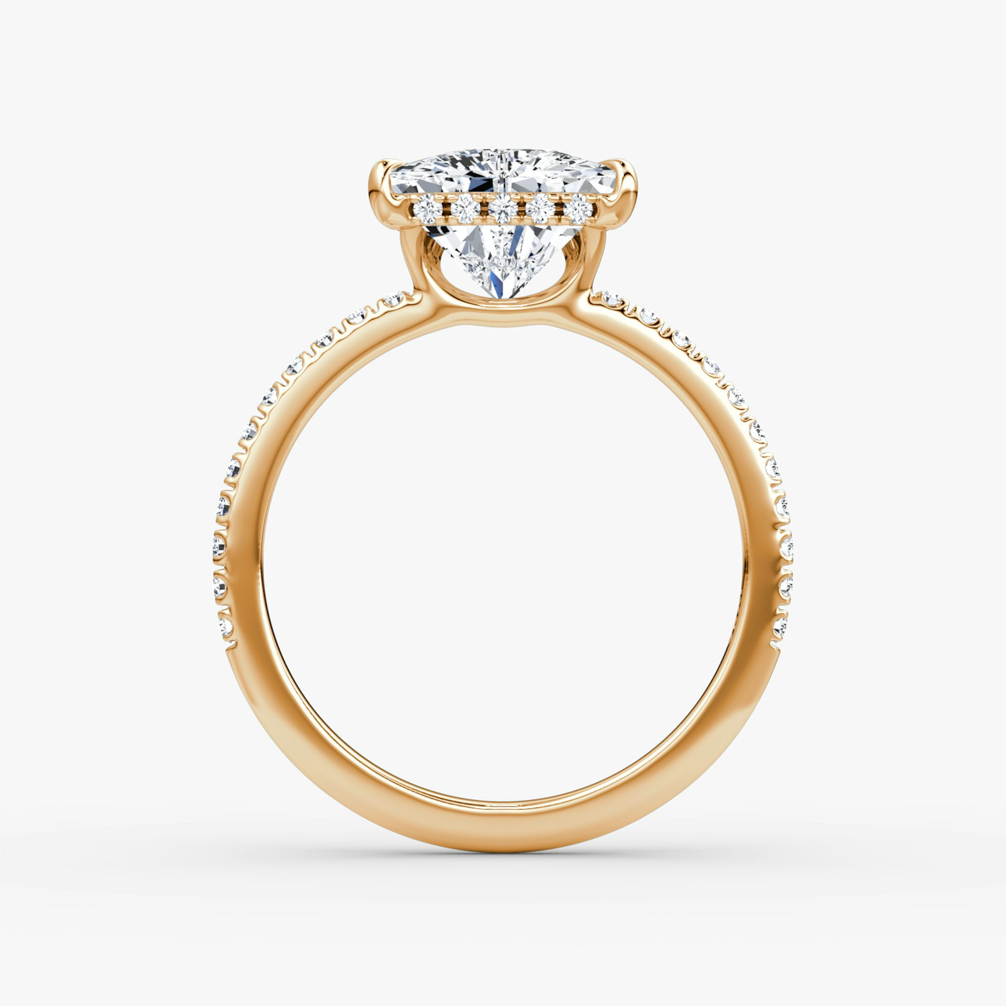 The Signature | Trillion | 14k | Rose Gold | bandAccent: Pavé | bandWidth: standard | hiddenHalo: yes | diamondOrientation: vertical | caratWeight: other
