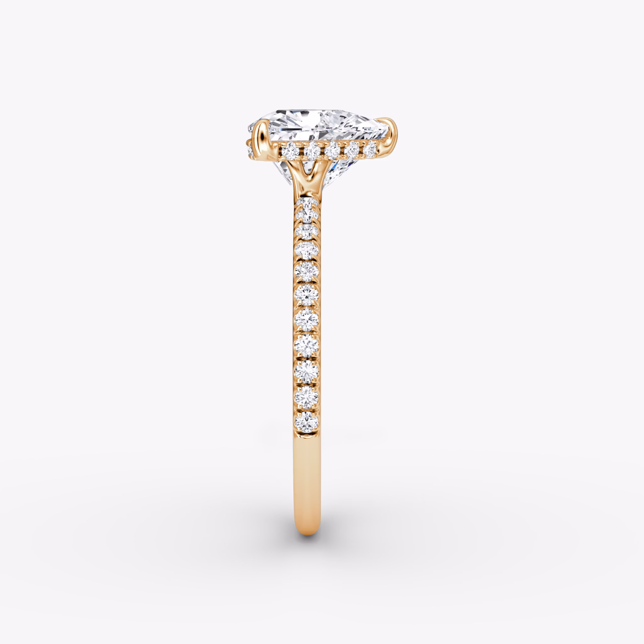 The Signature | Trillion | 14k | Rose Gold | bandAccent: Pavé | bandWidth: standard | hiddenHalo: yes | diamondOrientation: vertical | caratWeight: other