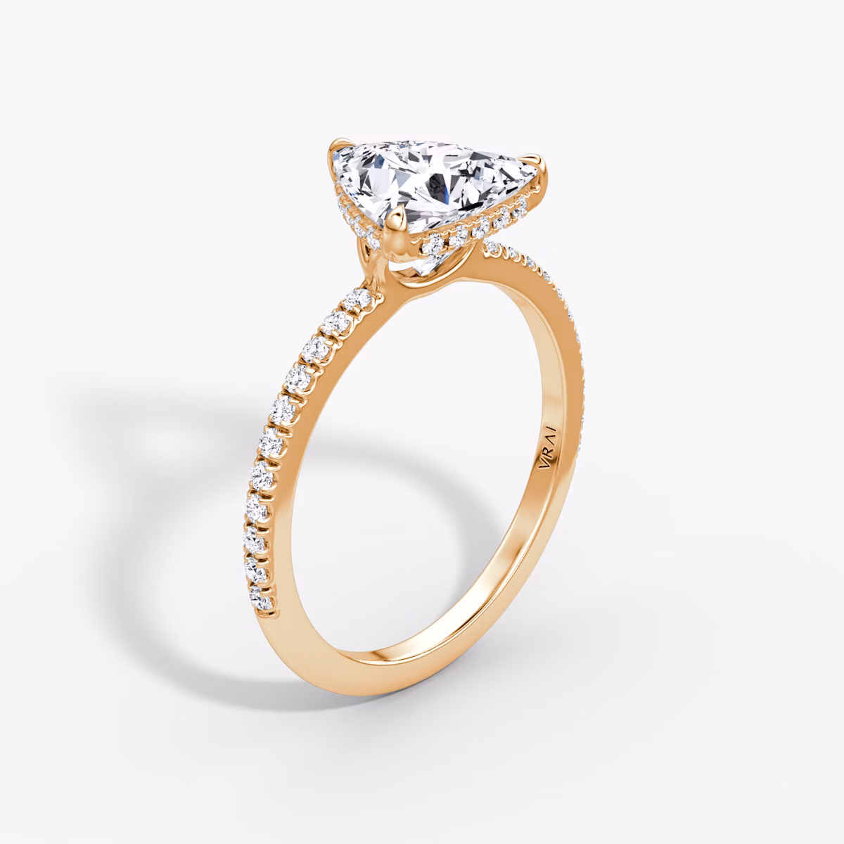 The Signature | Trillion | 14k | Rose Gold | bandAccent: Pavé | bandWidth: standard | hiddenHalo: yes | diamondOrientation: vertical | caratWeight: other