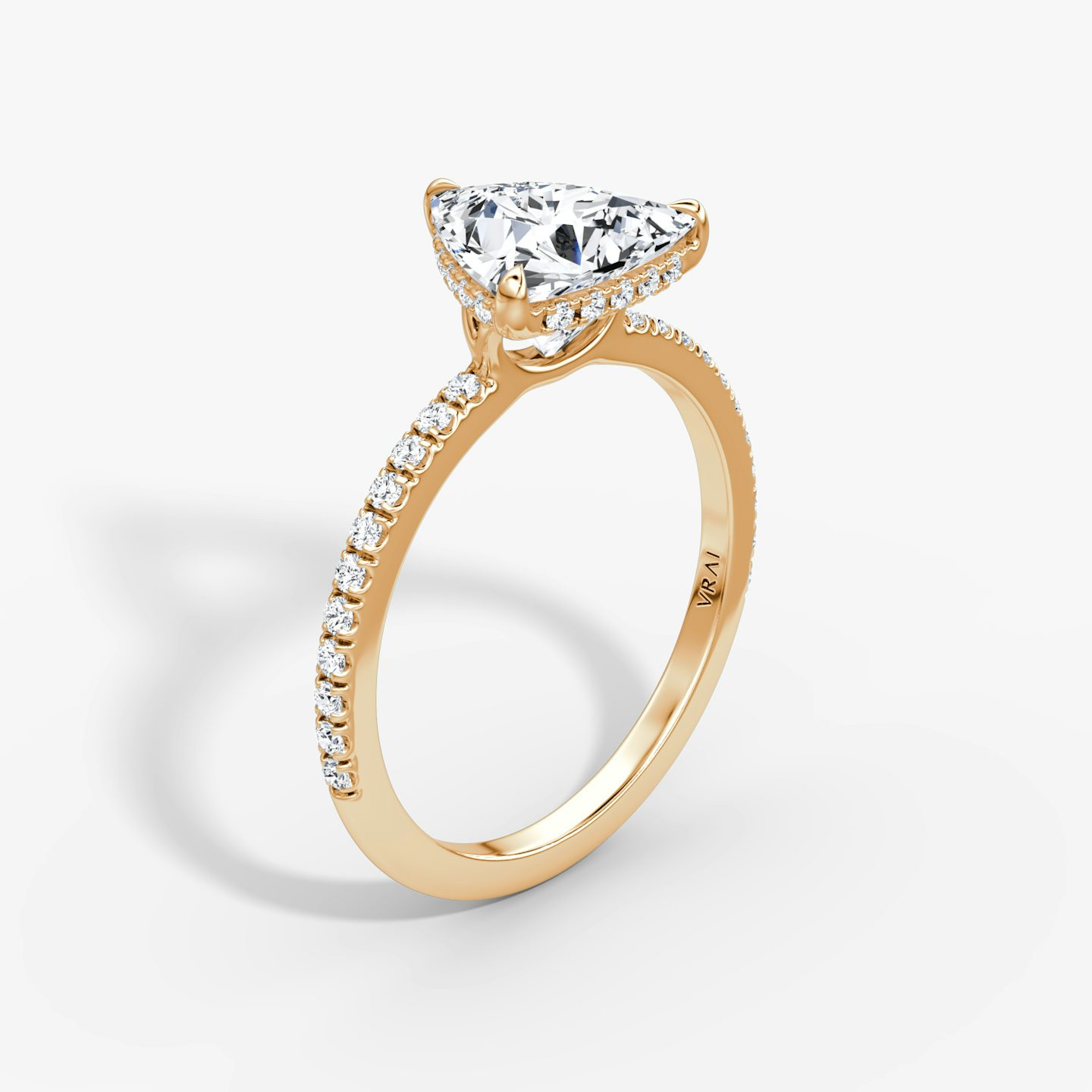 The Signature | Trillion | 14k | Rose Gold | bandAccent: Pavé | bandWidth: standard | hiddenHalo: yes | diamondOrientation: vertical | caratWeight: other