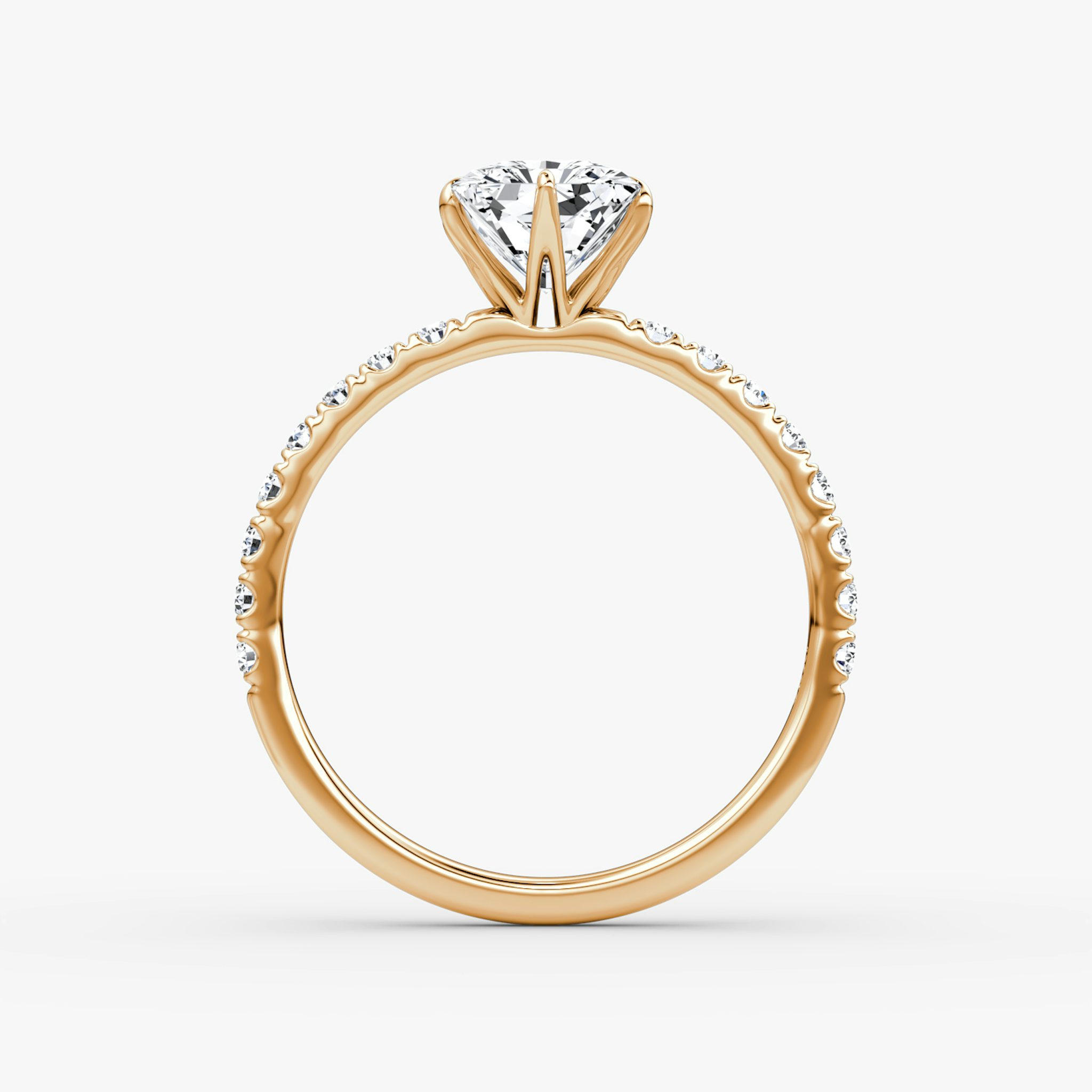 The V | Radiant | 14k | Rose Gold | bandAccent: Pavé | diamondOrientation: vertical | caratWeight: other