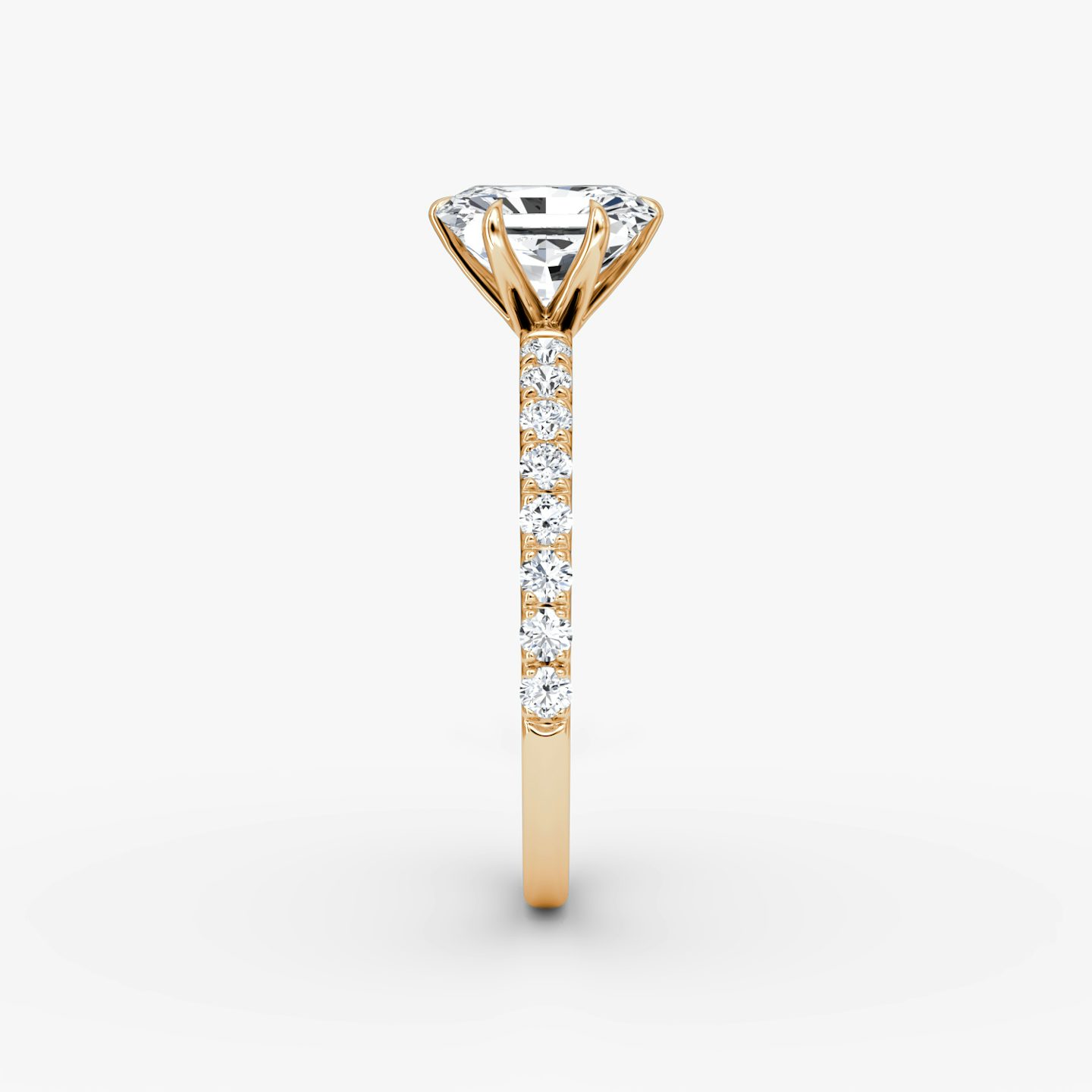 The V | Radiant | 14k | Rose Gold | bandAccent: Pavé | diamondOrientation: vertical | caratWeight: other