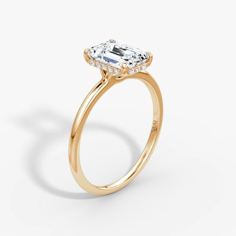 The Halo Emerald Rose Gold Engagement Ring