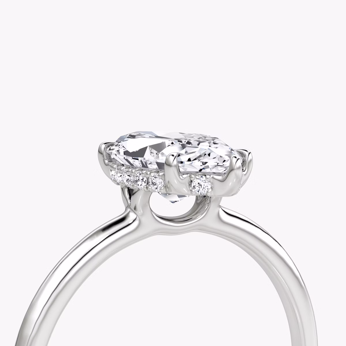 The Signature | Marquise | Platinum | bandAccent: Plain | bandWidth: standard | hiddenHalo: yes | diamondOrientation: vertical | caratWeight: other