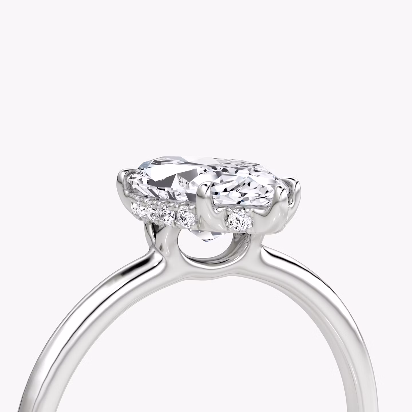 The Signature | Marquise | 18k | White Gold | bandAccent: Plain | bandWidth: standard | hiddenHalo: yes | diamondOrientation: vertical | caratWeight: other