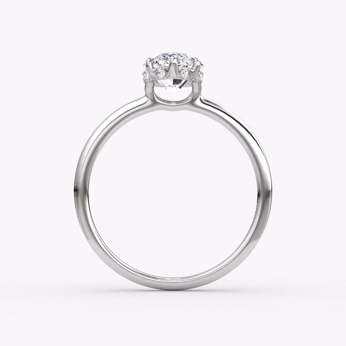 The Signature | Marquise | Platinum | bandAccent: Plain | bandWidth: standard | hiddenHalo: yes | diamondOrientation: vertical | caratWeight: other