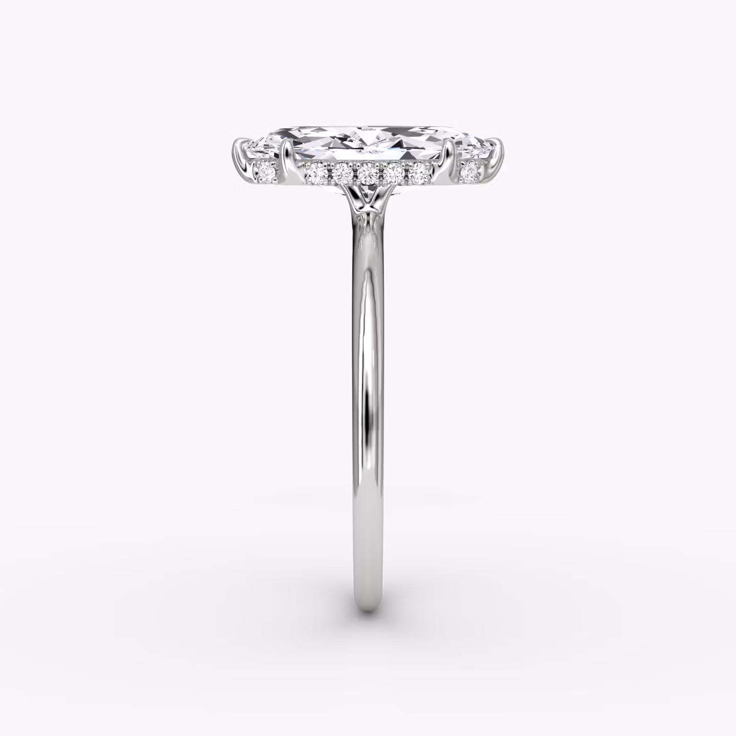 The Signature | Marquise | 18k | White Gold | bandAccent: Plain | bandWidth: standard | hiddenHalo: yes | diamondOrientation: vertical | caratWeight: other