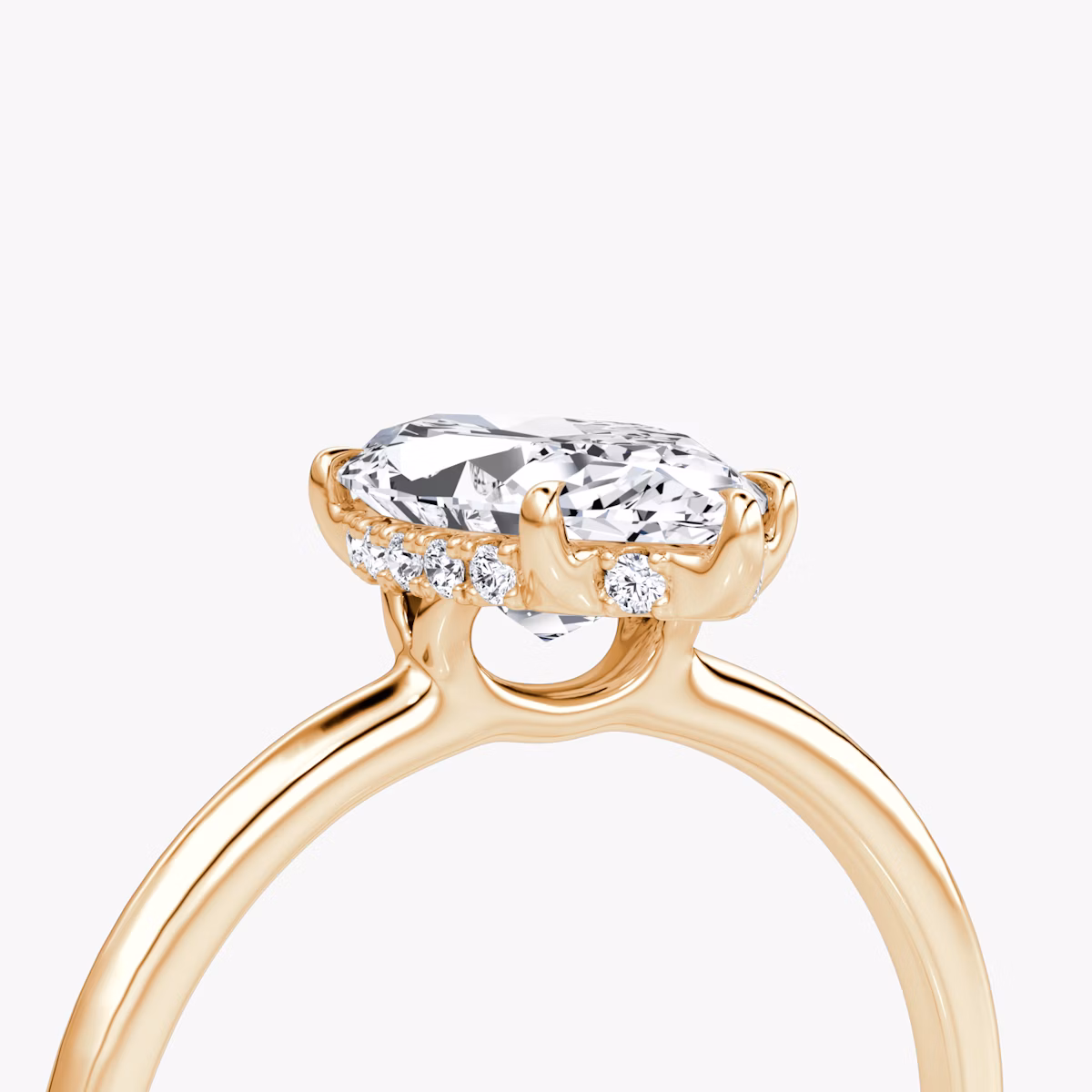 The Signature | Marquise | 14k | Rose Gold | bandAccent: Plain | bandWidth: standard | hiddenHalo: yes | diamondOrientation: vertical | caratWeight: other
