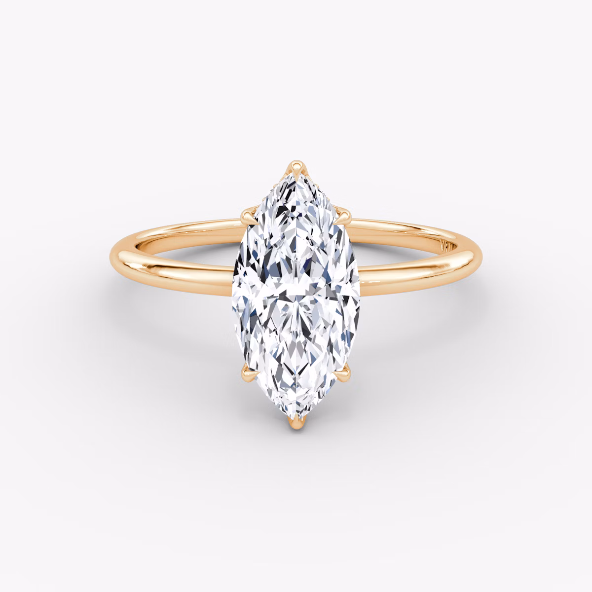 The Signature | Marquise | 14k | Rose Gold | bandAccent: Plain | bandWidth: standard | hiddenHalo: yes | diamondOrientation: vertical | caratWeight: other