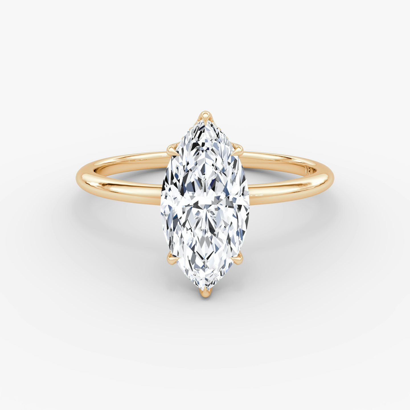 The Signature | Marquise | 14k | Rose Gold | bandAccent: Plain | bandWidth: standard | hiddenHalo: yes | diamondOrientation: vertical | caratWeight: other