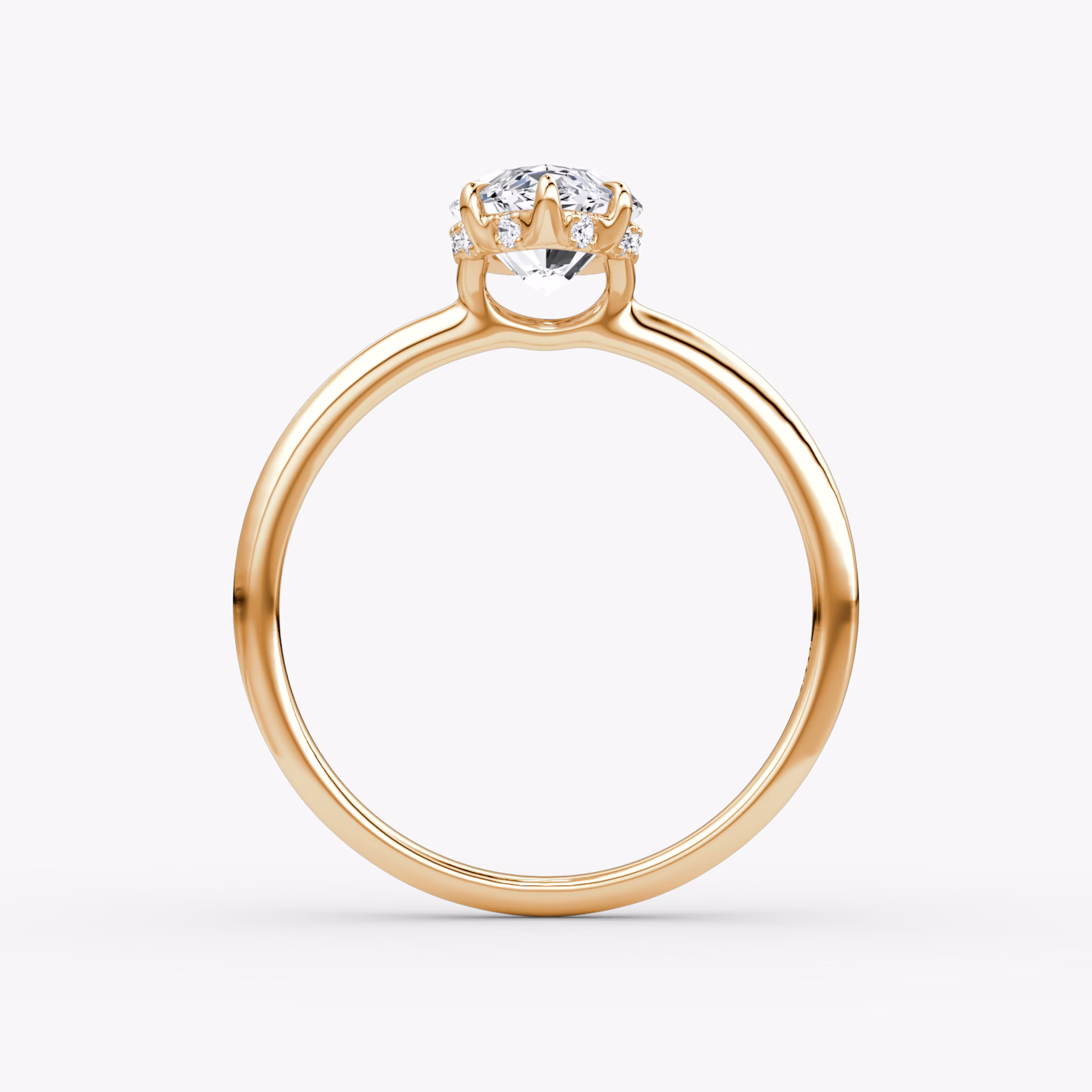 The Signature | Marquise | 14k | Rose Gold | bandAccent: Plain | bandWidth: standard | hiddenHalo: yes | diamondOrientation: vertical | caratWeight: other