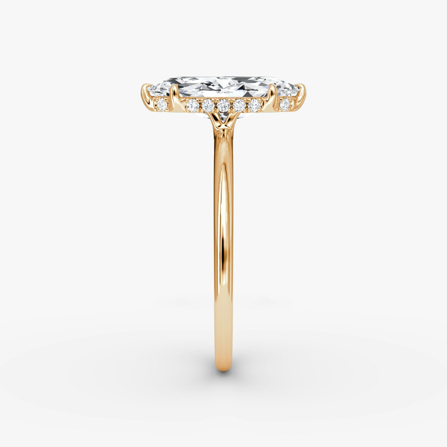 The Signature | Marquise | 14k | Rose Gold | bandAccent: Plain | bandWidth: standard | hiddenHalo: yes | diamondOrientation: vertical | caratWeight: other