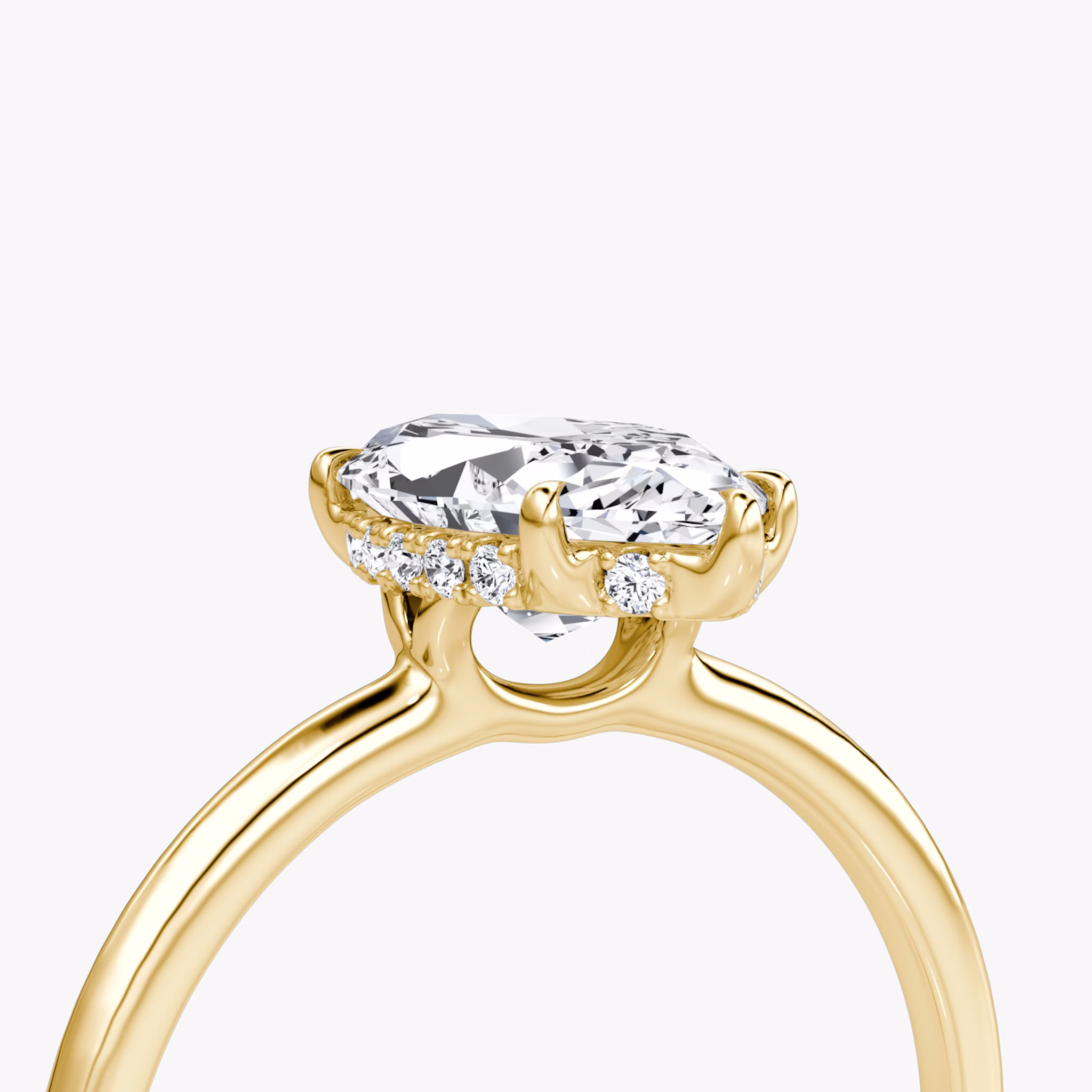 The Signature | Marquise | 18k | Yellow Gold | bandAccent: Plain | bandWidth: standard | hiddenHalo: yes | diamondOrientation: vertical | caratWeight: other